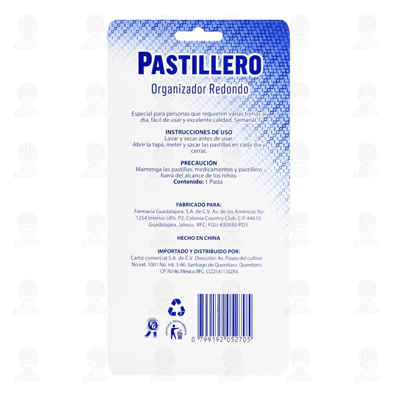 Pastillero Pharmalife Organizador Redondo, 1 pz. image number 1