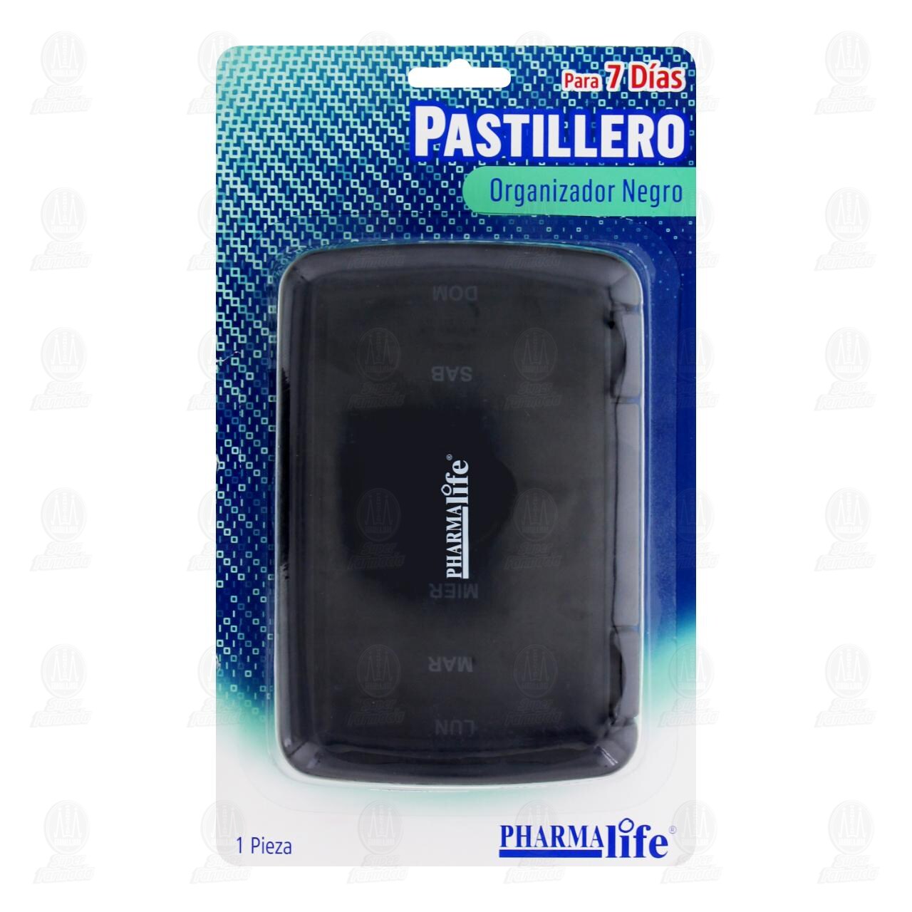 Pastillero Pharmalife Organizador Negro, 1 pz. image number 0