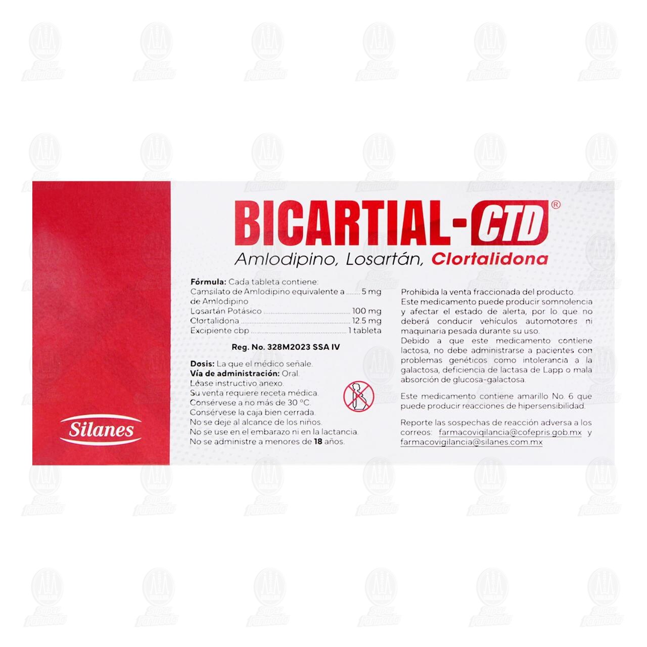 Bicartial-Ctd 5mg/100mg/12.5mg, 30 Tabletas. image number 2