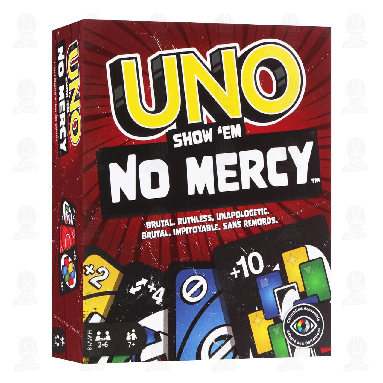 Juego de Cartas Uno Show 'Em No Mercy, 168 Cartas.