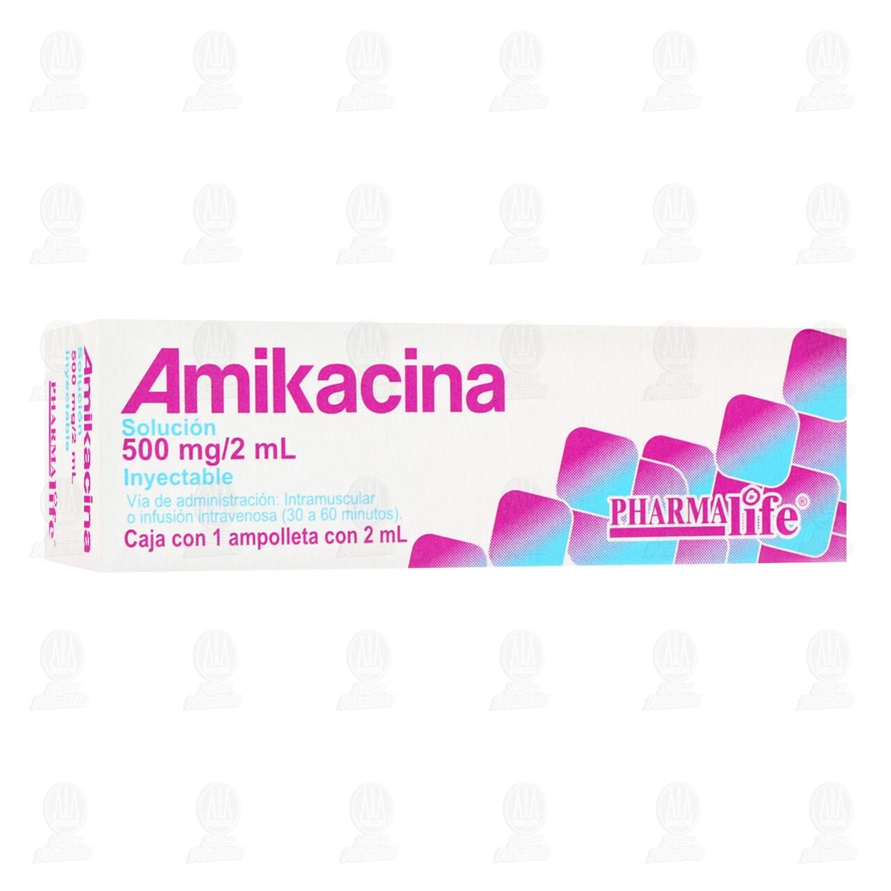 Amikacina 500mg/2ml Soluci&oacute;n Inyectable, 1 Ampolleta Pharmalife. image number 0