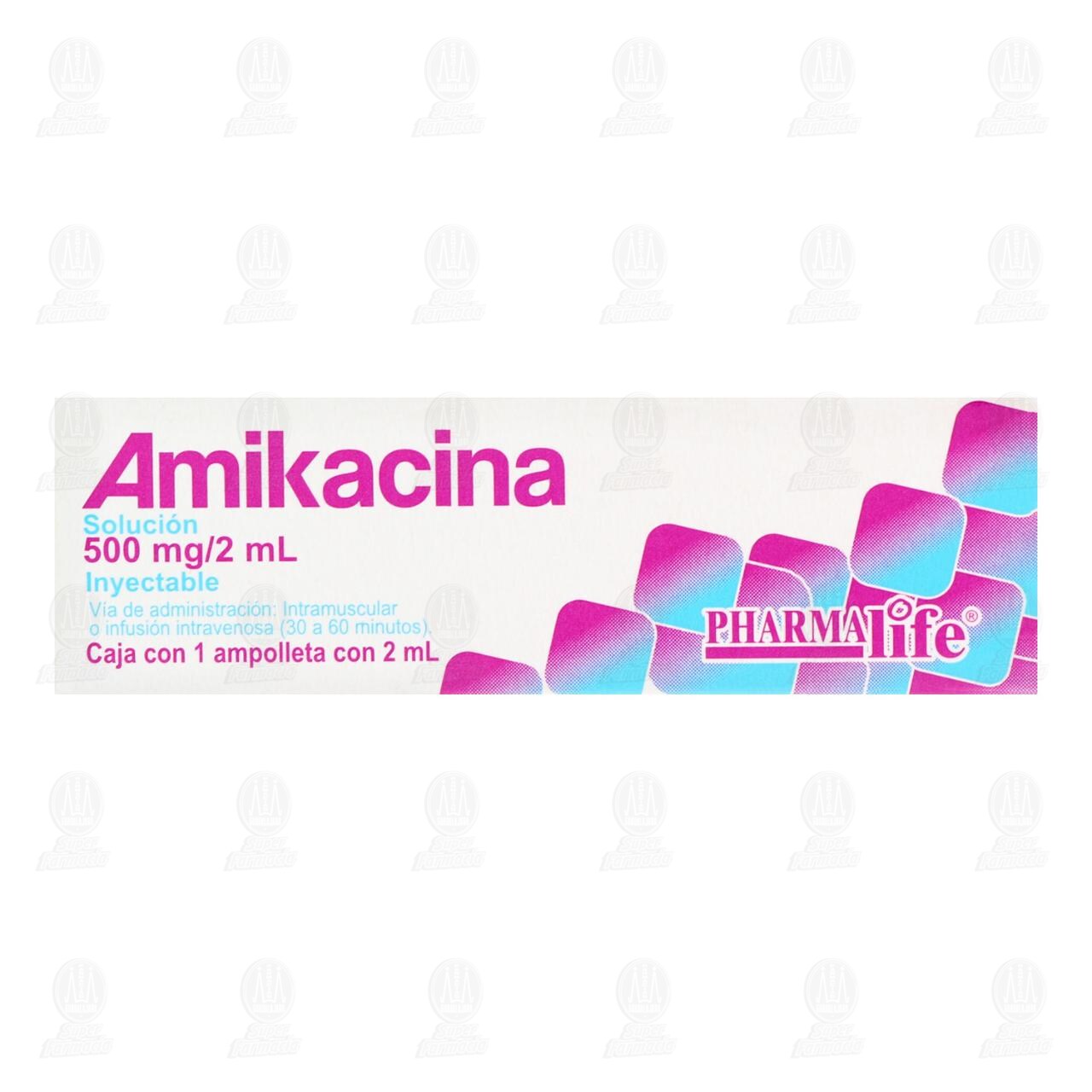 Amikacina 500mg/2ml Soluci&oacute;n Inyectable, 1 Ampolleta Pharmalife. image number 1