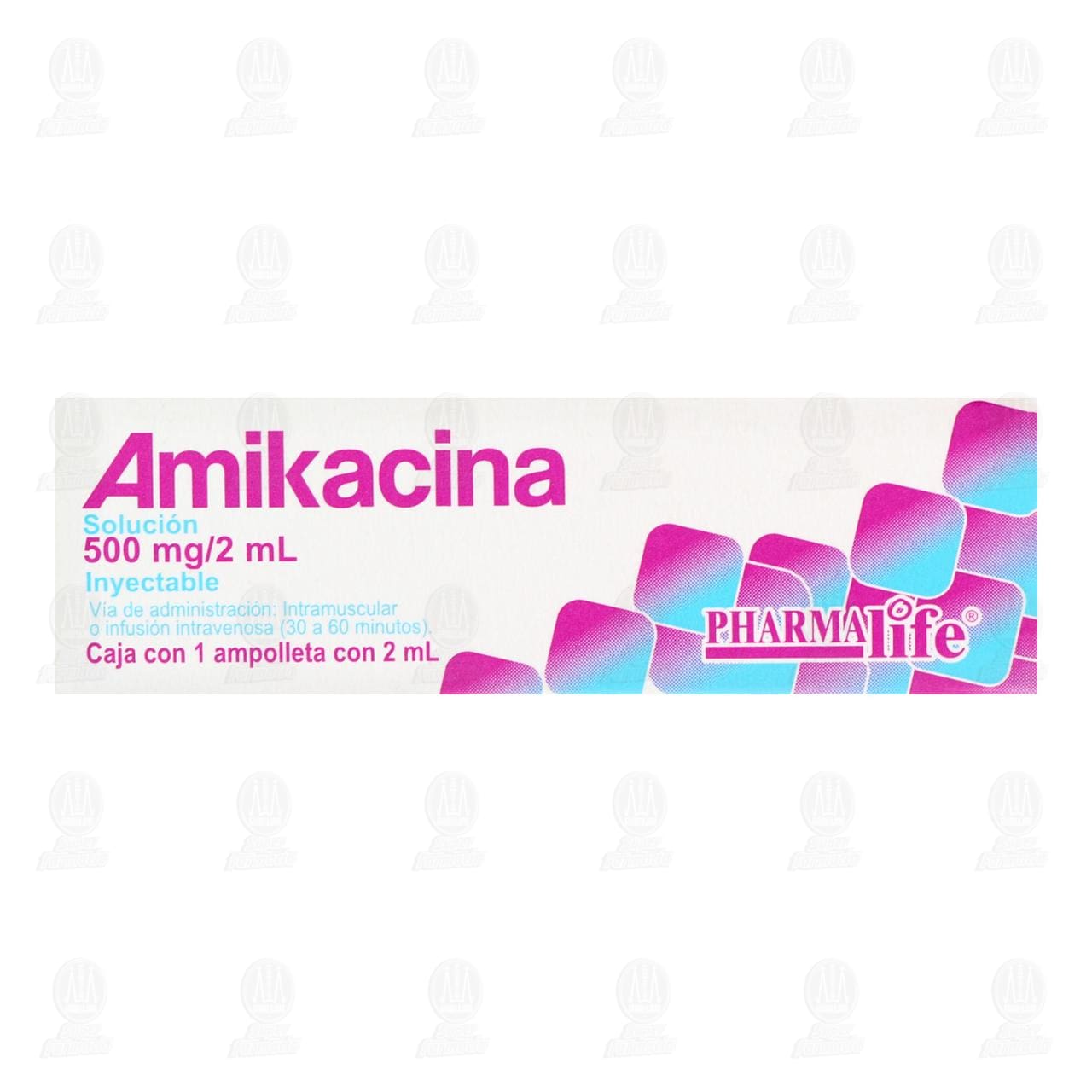 Amikacina 500mg/2ml Soluci&oacute;n Inyectable, 1 Ampolleta Pharmalife. image number 1