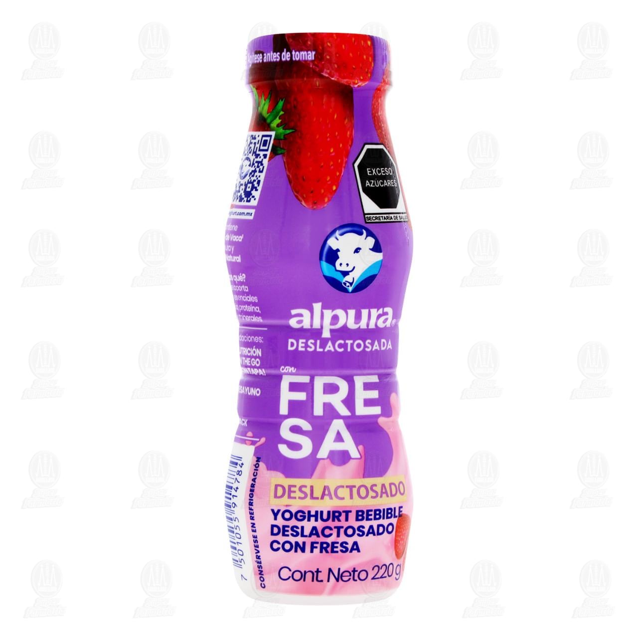 Imagen para Yoghurt Bebible Alpura Deslactosado con Fresa, 220 gr.