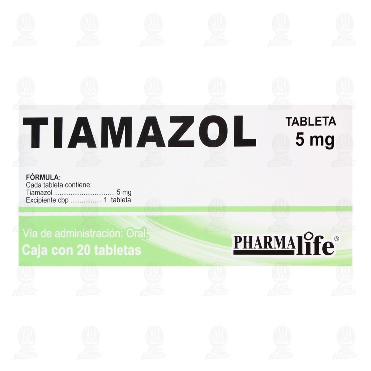 Tiamazol 5 mg, 20 Tabletas Pharmalife. image number 2