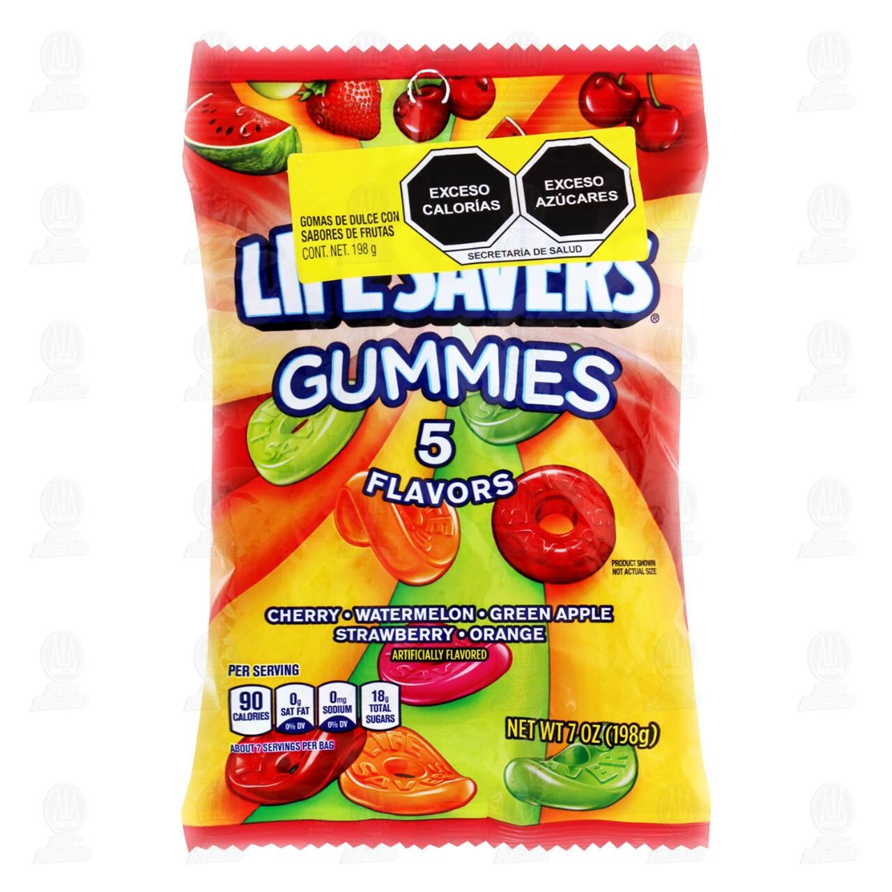 Gomas de Dulce Lifesavers con Sabores de Frutas 5 Flavors, 198 gr.