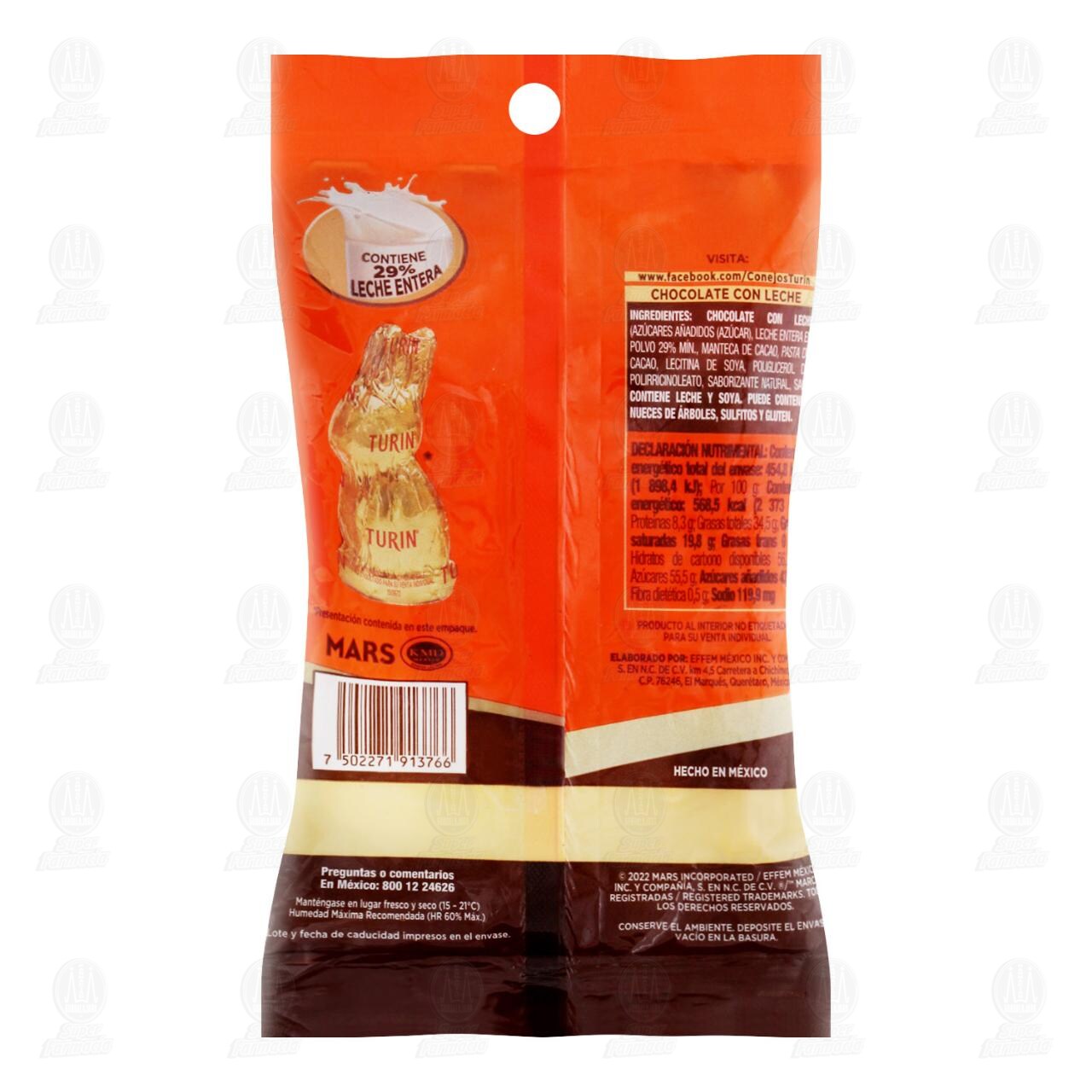 Chocolate Tur&iacute;n Mini Conejos, 8 pzas de 10 gr c/u. image number 1