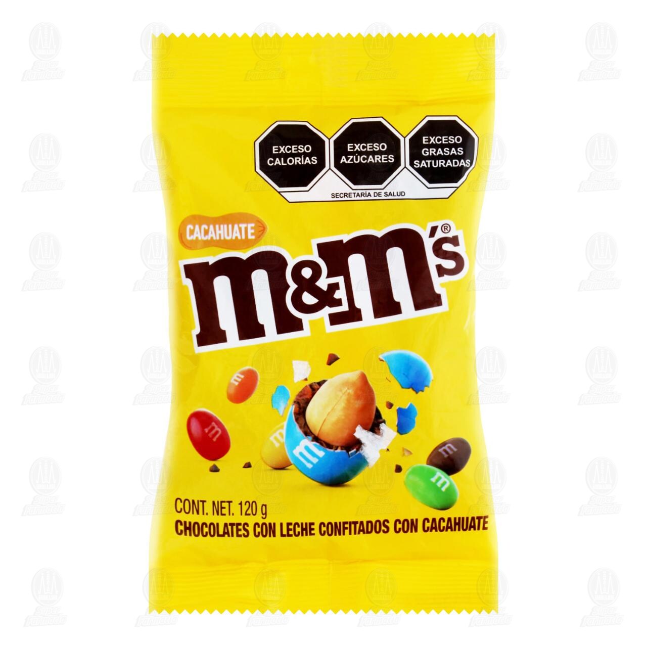 Chocolate M&MS Confitados con Cacahuate, 120 gr.