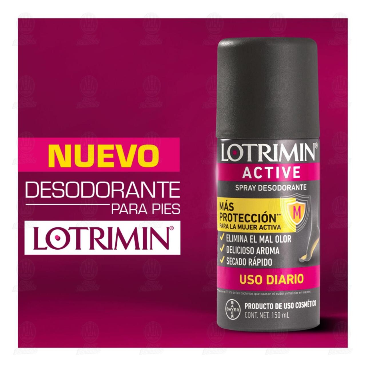 Desodorante Lotrimin Active para Pies y Calzado en Spray para Mujer, 150 ml. image number 2
