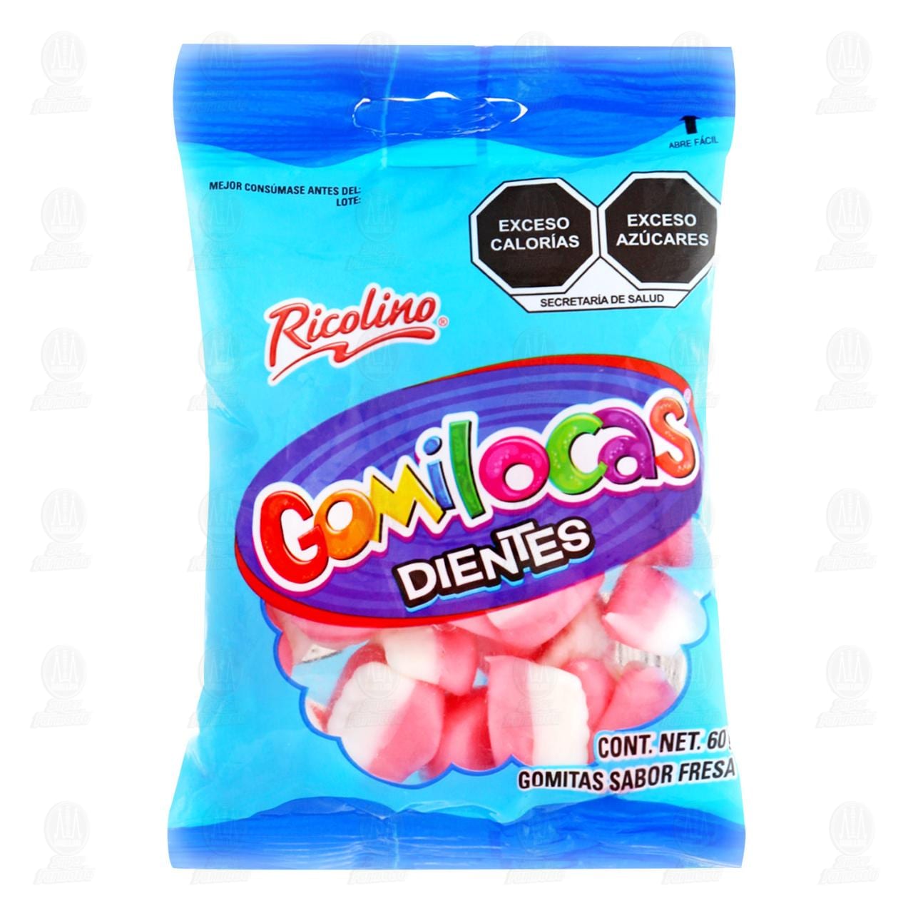 Gomitas Ricolino Gomilocas Dientes Sabor Fresa, 60 gr. image number 0