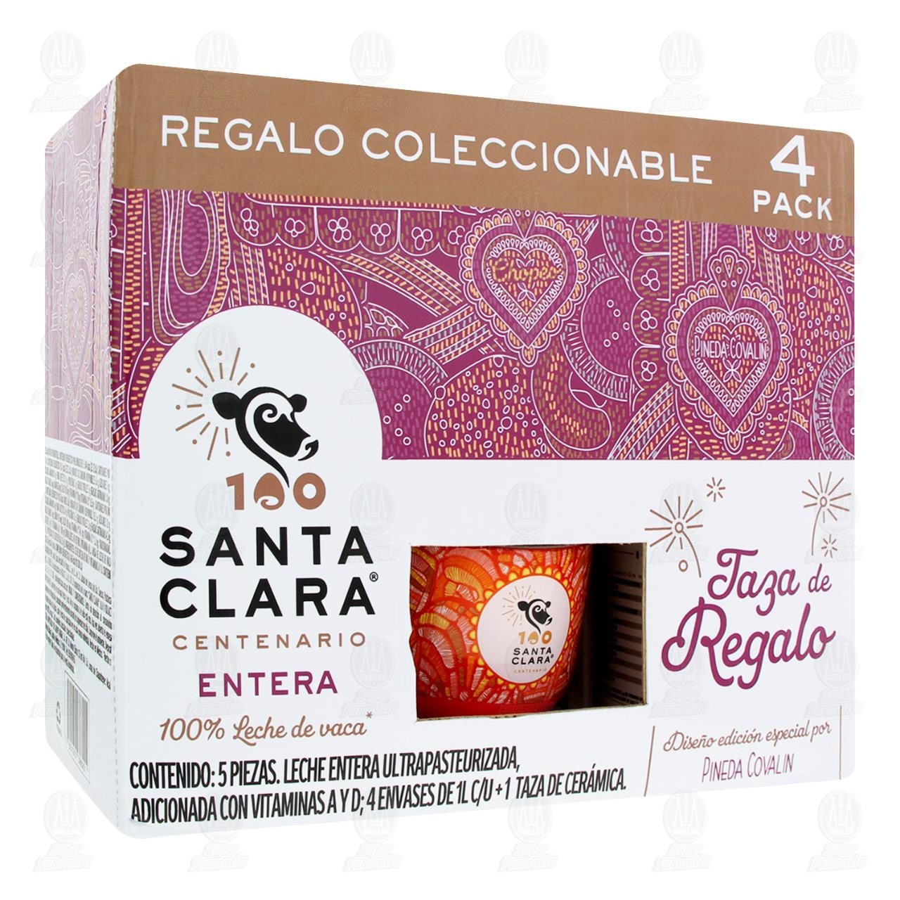 Imagen para Pack Leche Entera Santa Clara 100% Pura de Vaca Cremosa más Regalo Coleccionable, 5 pzas.