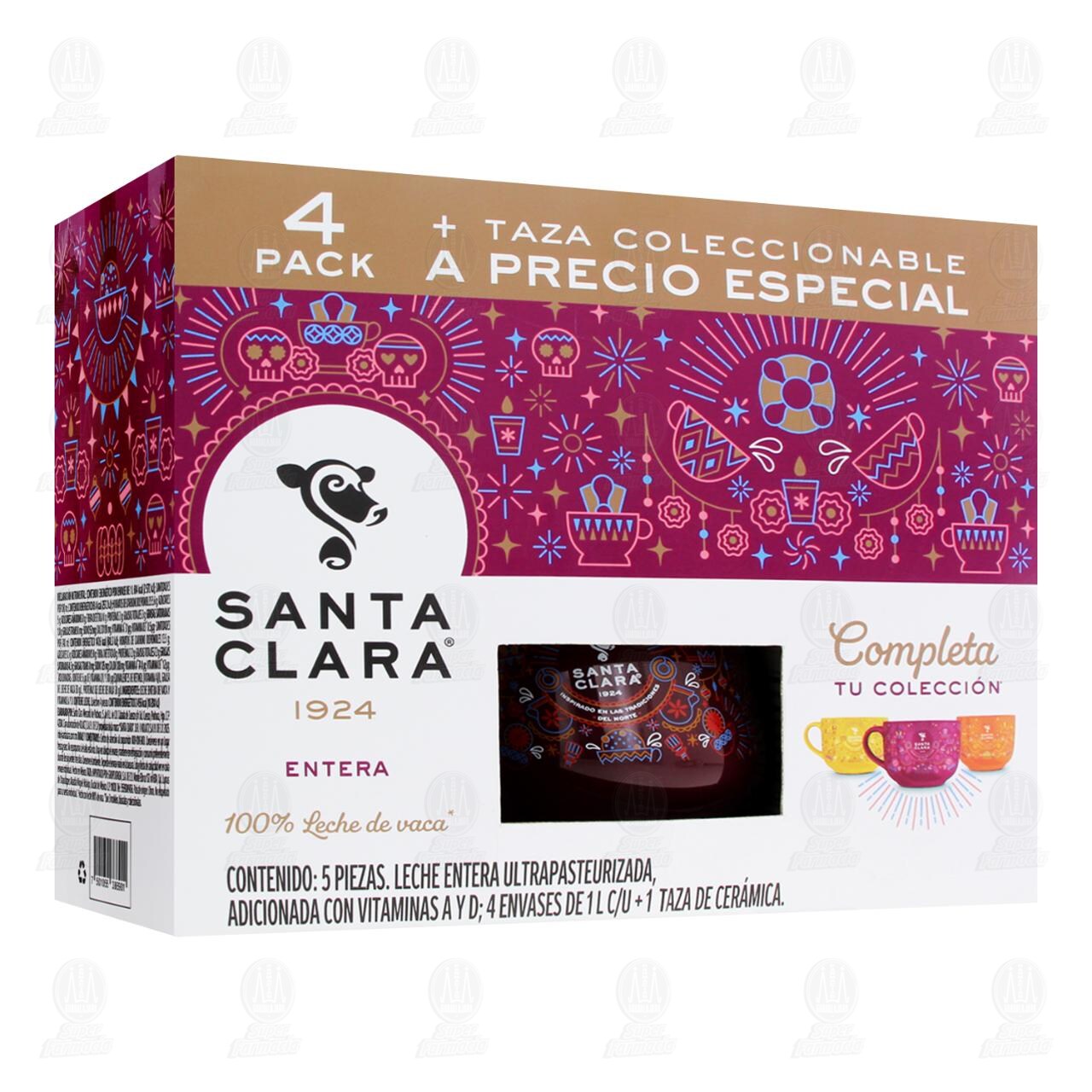 Pack Leche Entera Santa Clara + Taza de Cer&aacute;mica, 5 pzas. image number 0