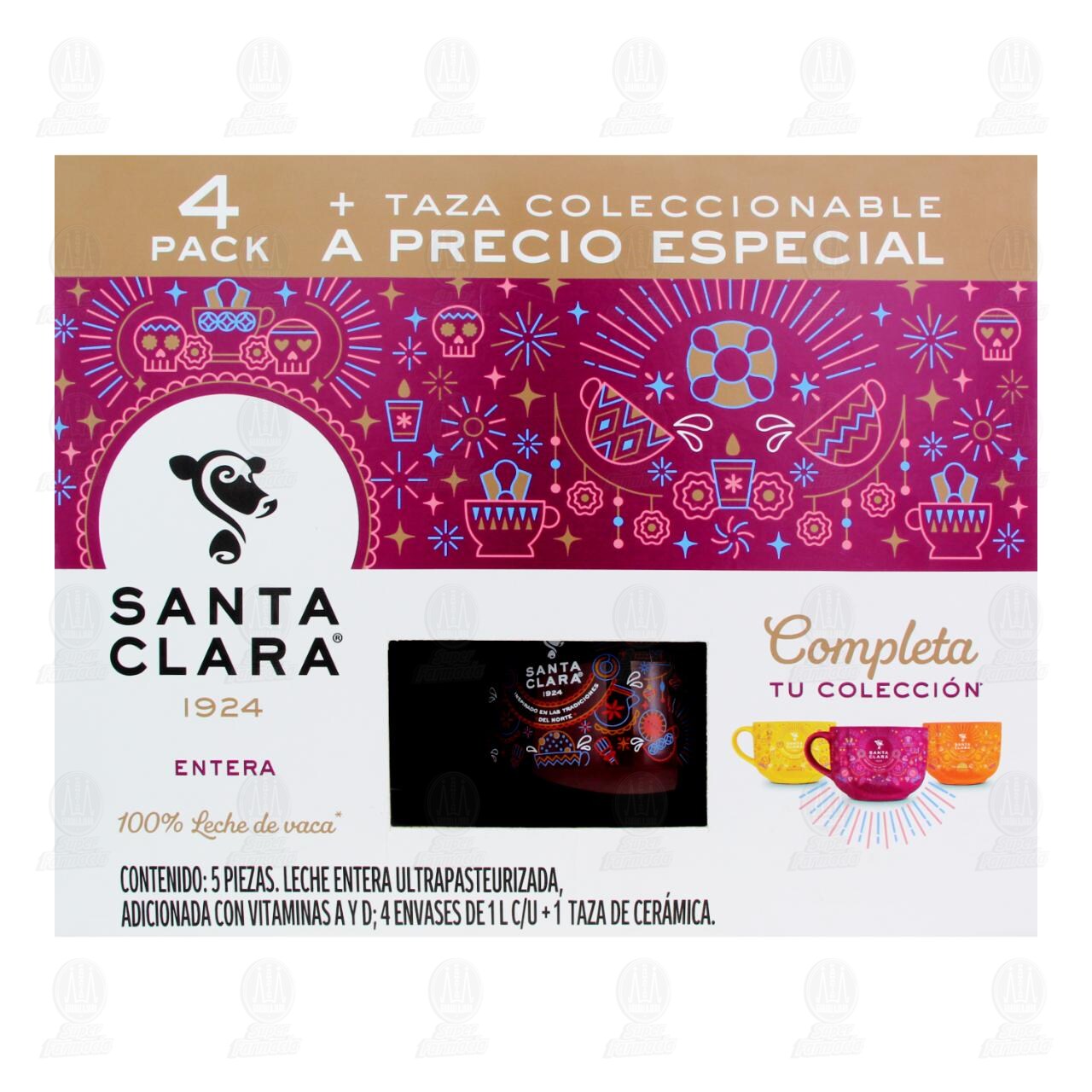 Pack Leche Entera Santa Clara + Taza de Cer&aacute;mica, 5 pzas. image number 1