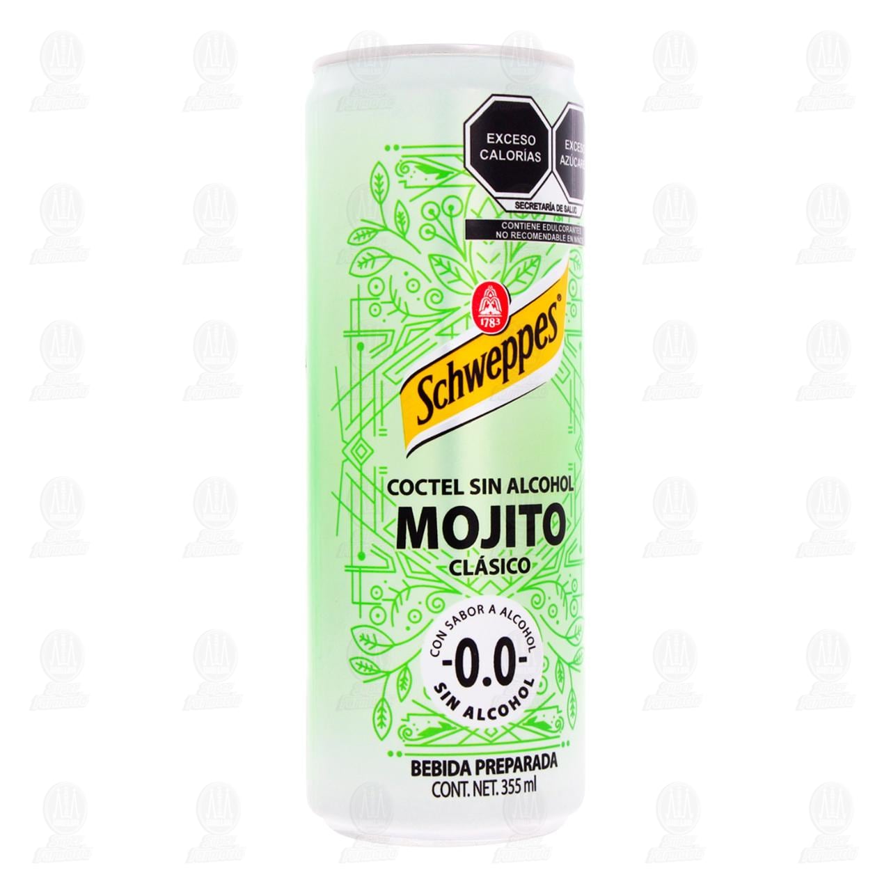 Bebida Preparada Schweppes Mojito Clásico 0.0 Alcohol, 355 ml.