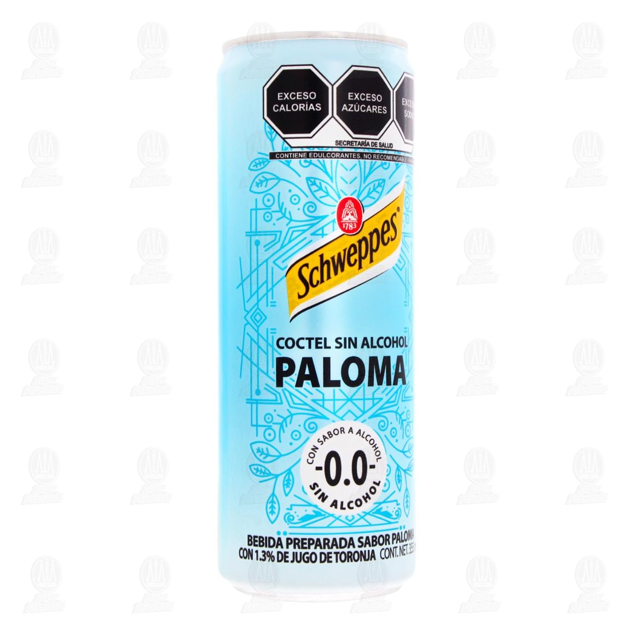 Bebida Preparada Schweppes Paloma 0.0 Alcohol, 355 ml.