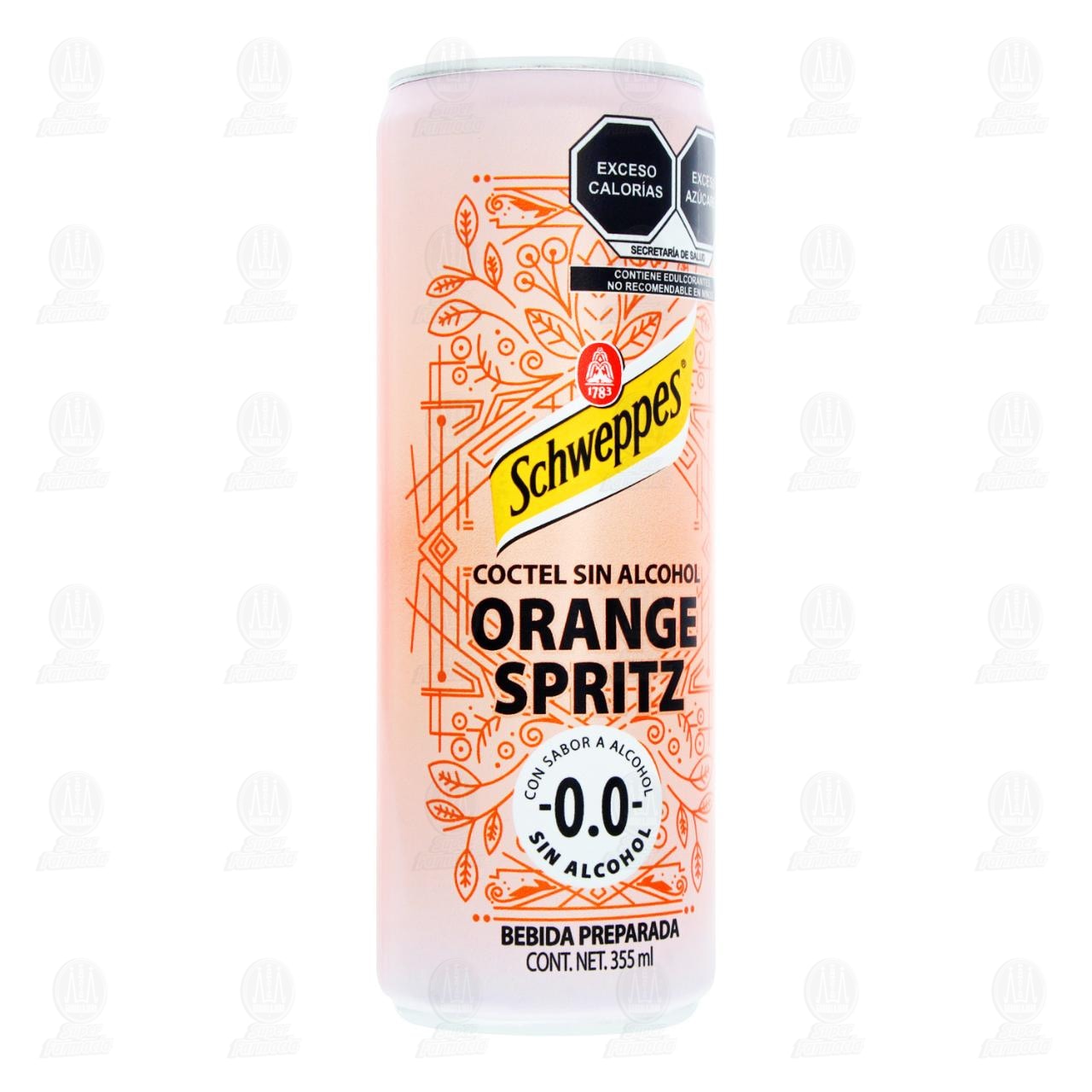 Imagen para Bebida Preparada Schweppes Orange Spritz 0.0 Alcohol, 355 ml.