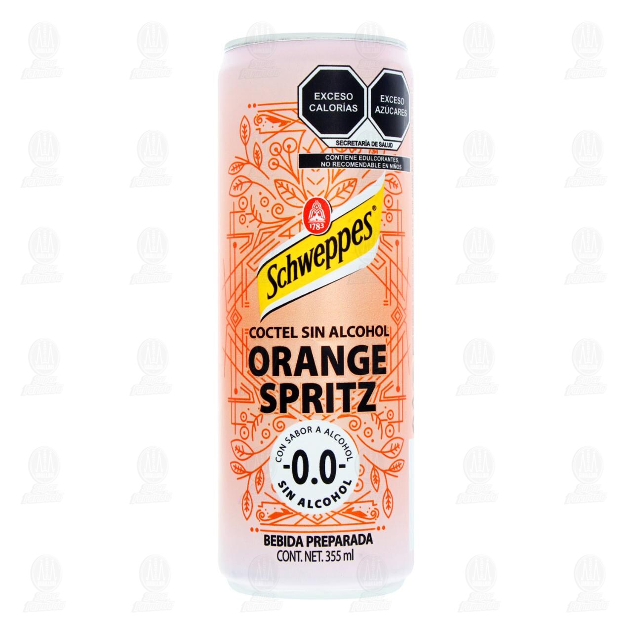 Bebida Preparada Schweppes Orange Spritz 0.0 Alcohol, 355 ml. image number 1