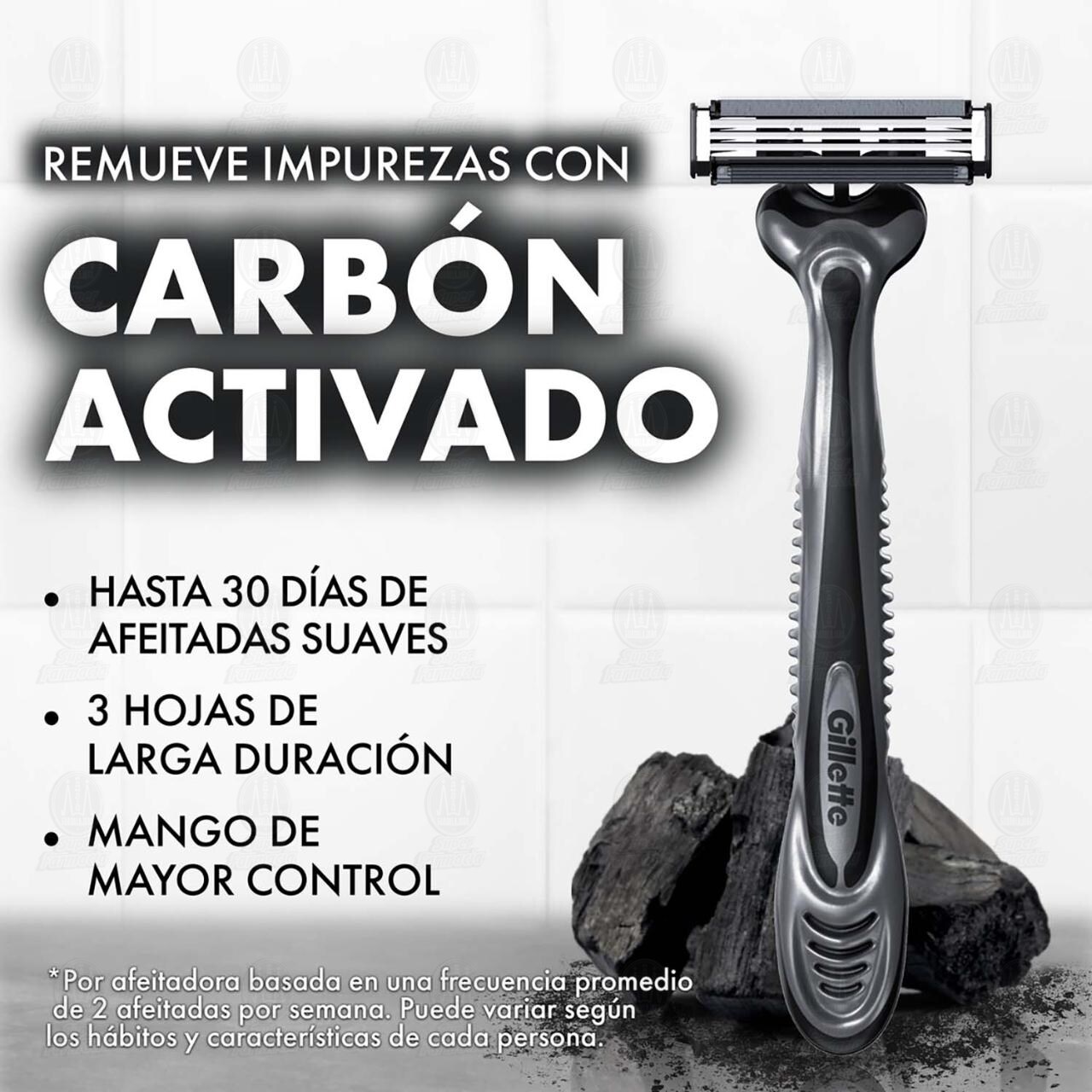 M&aacute;quinas para Afeitar Gillette Prestobarba 3 Carbono Desechables, 2 pzas. image number 2