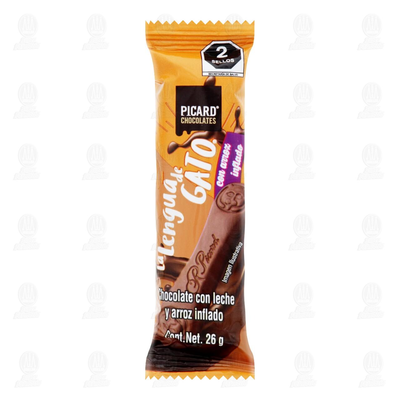 Chocolate Picard Lengua de Gato con Leche, 26 gr. image number 0