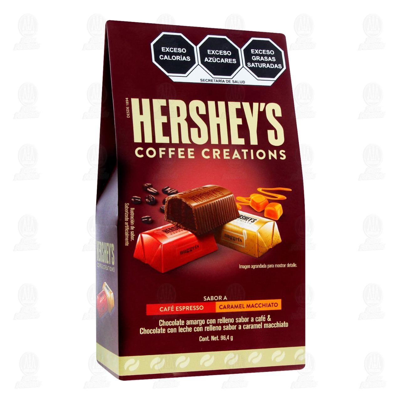Chocolate Hershey's Coffee Creations Sabor Caf&eacute; Espresso y Caramel Macchiato, 96.4 gr.