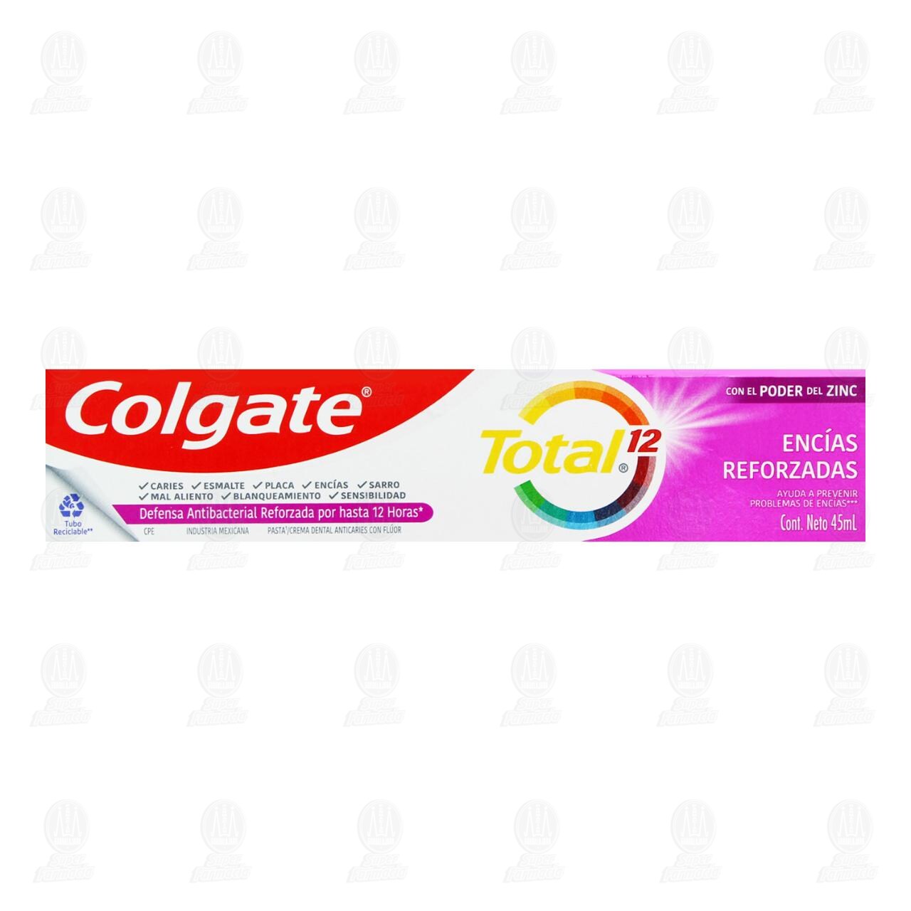 Pasta Dental Colgate Total 12 Enc&iacute;as Reforzadas, 45 ml. image number 1