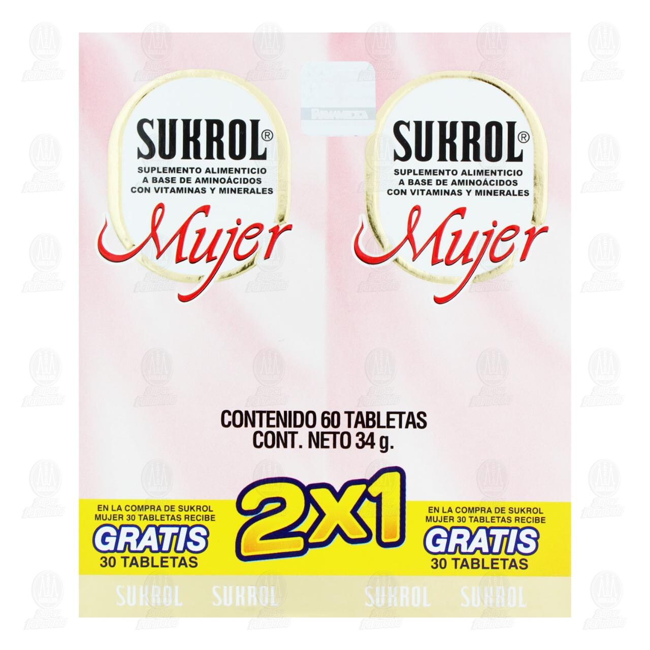 Sukrol Mujer 2x1 Suplemento Alimenticio, 2 Cajas con 30 Tabletas c/u. image number 1