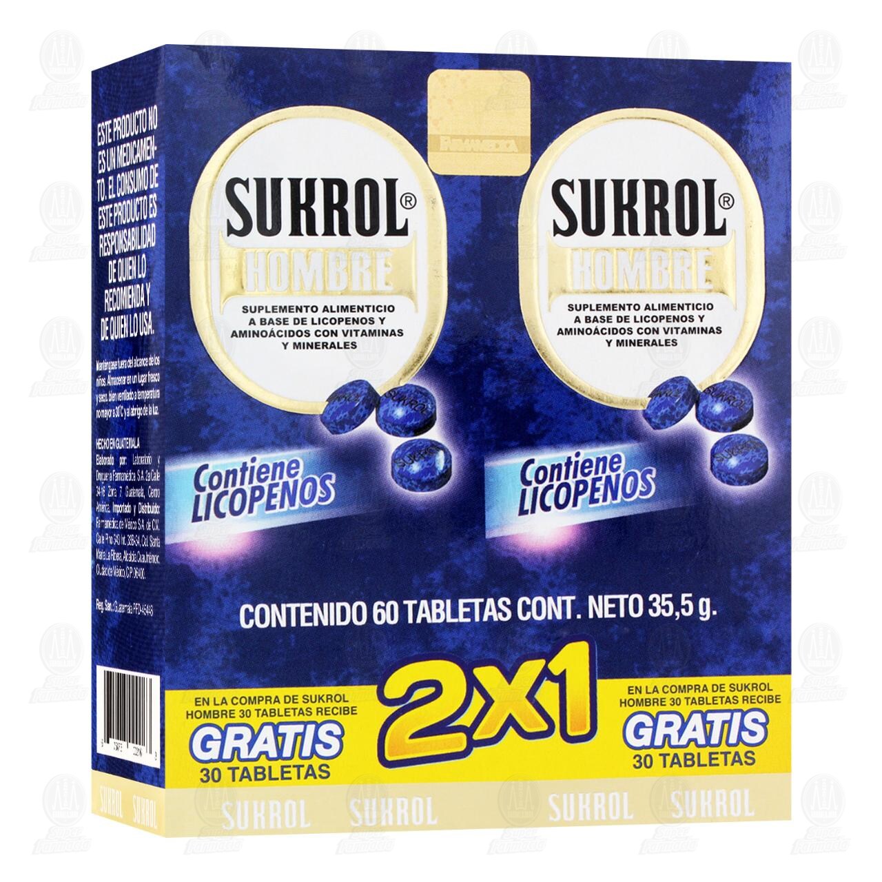 Sukrol Hombre 2x1, 2 Cajas con 30 Tabletas c/u. image number 0
