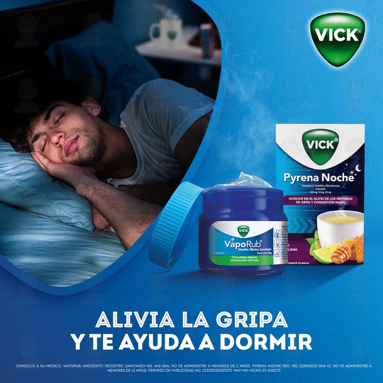 Pack Vick Pyrena Noche 5 Sobres + Vick Vaporub Ung&uuml;ento 50 gr Promo Pack, 2 pzas. image number 2
