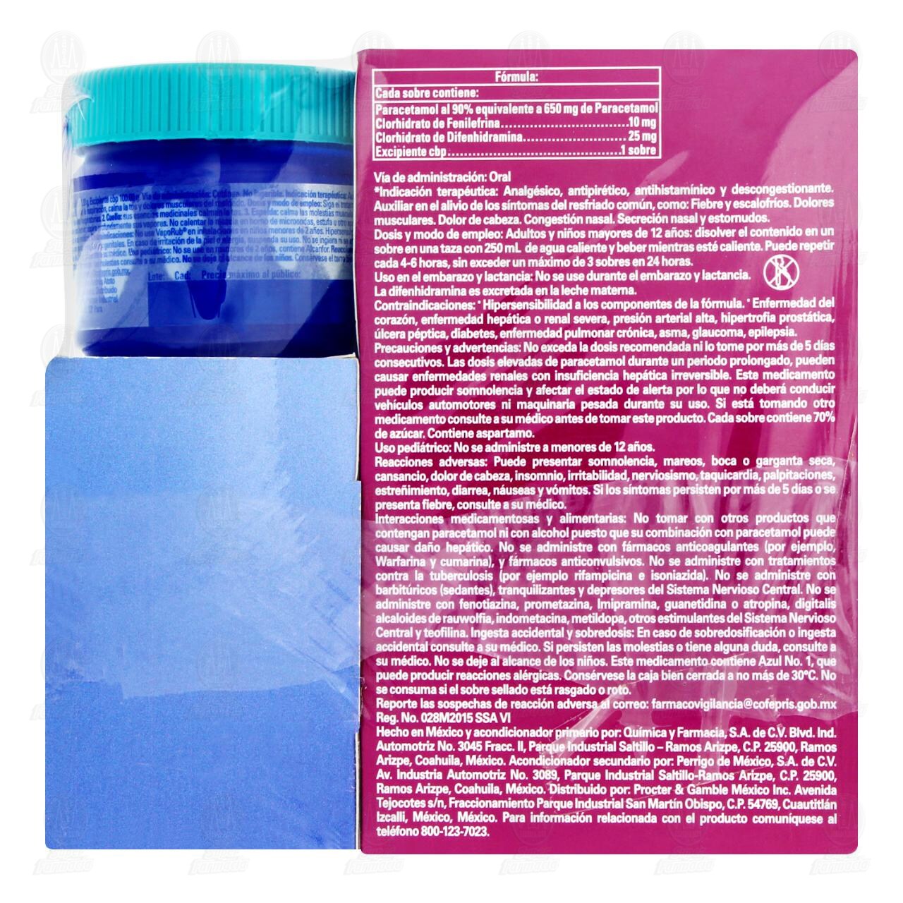 Pack Vick Pyrena Noche 5 Sobres + Vick Vaporub Ung&uuml;ento 50 gr Promo Pack, 2 pzas. image number 2