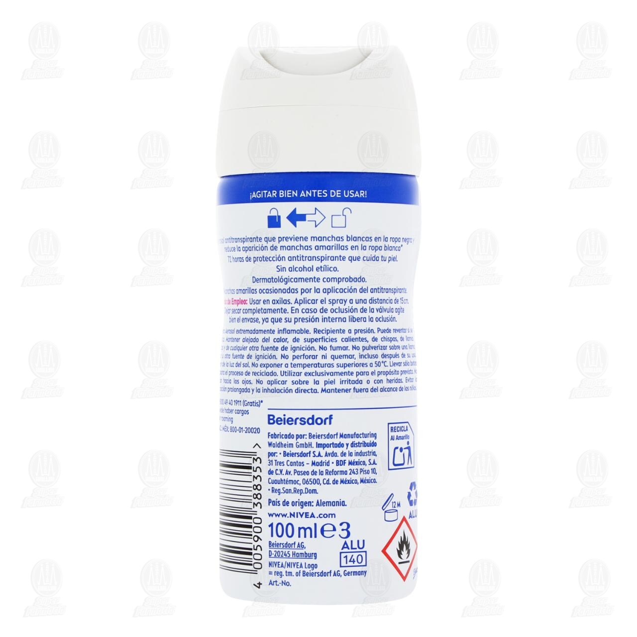 Antitranspirante Nivea Black & White Invisible en Aerosol, 100 ml. image number 2