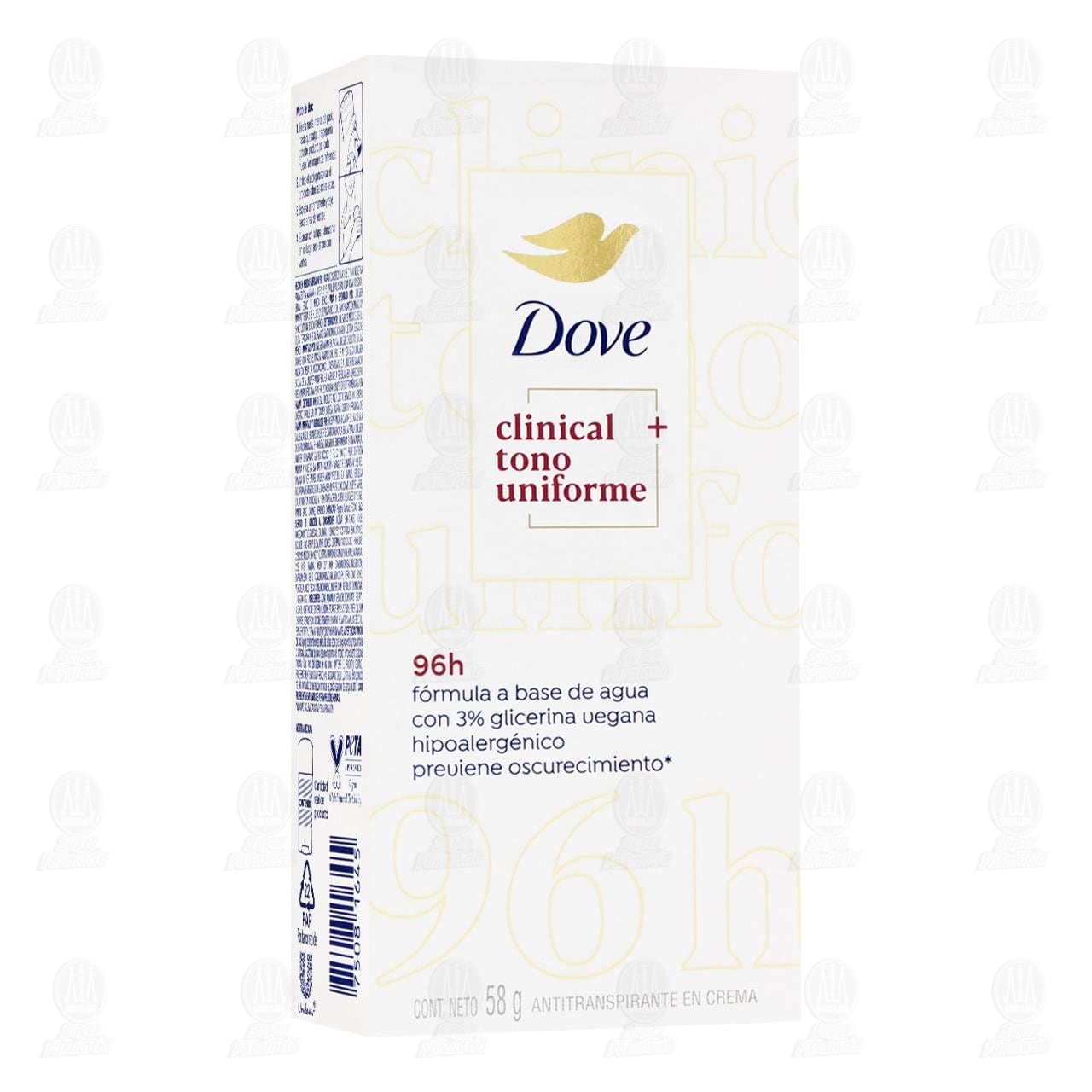 Antitranspirante Dove Clinical + Tono Uniforme en Crema, 58 gr. image number 0