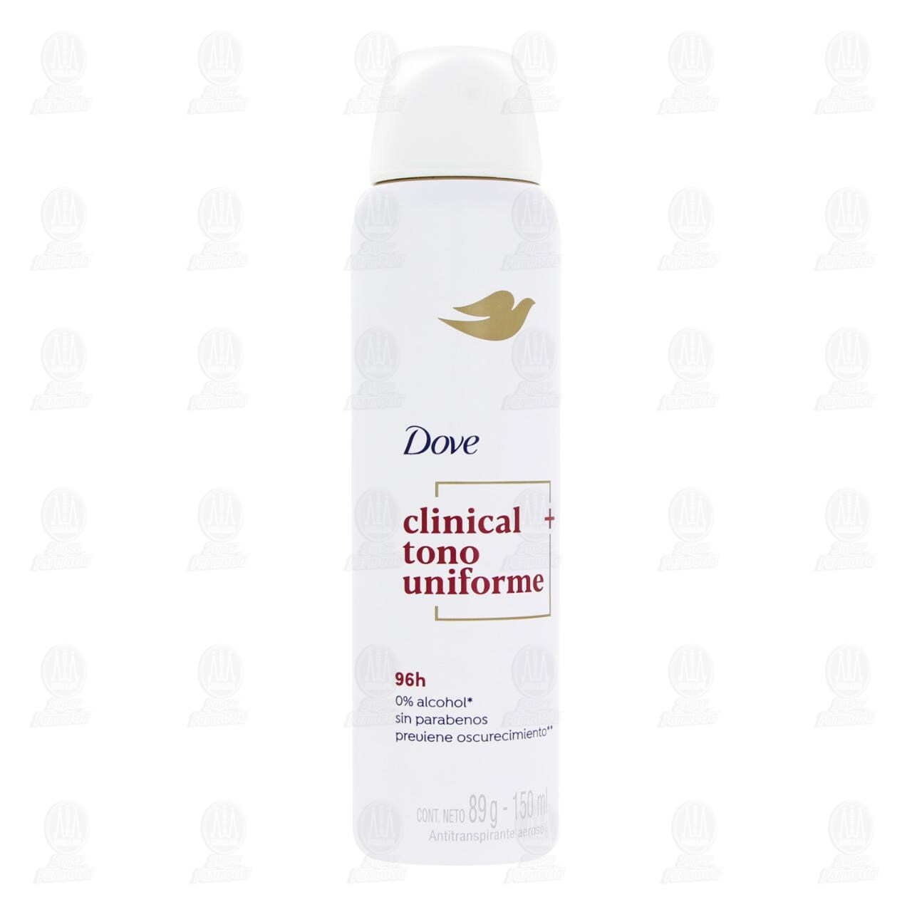 Antitranspirante Dove Clinical + Tono Uniforme en Aerosol, 150 ml.