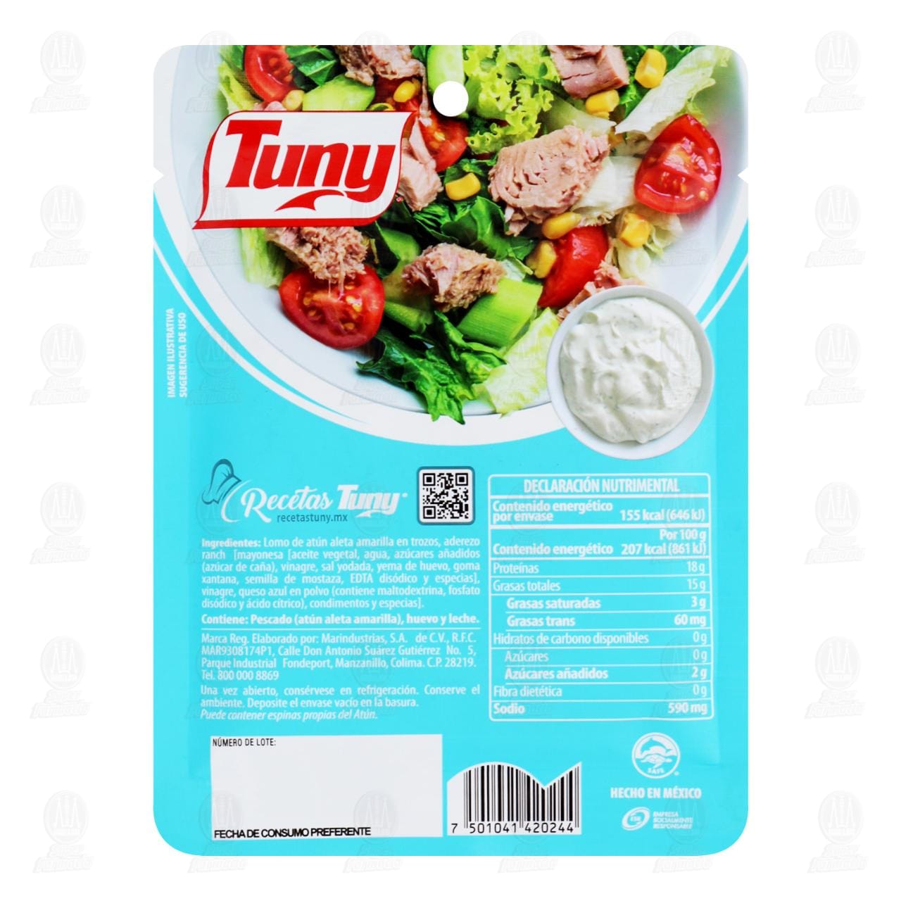 At&uacute;n Tuny Aderezos Aleta Amarilla en Trozos, 75 gr. image number 1