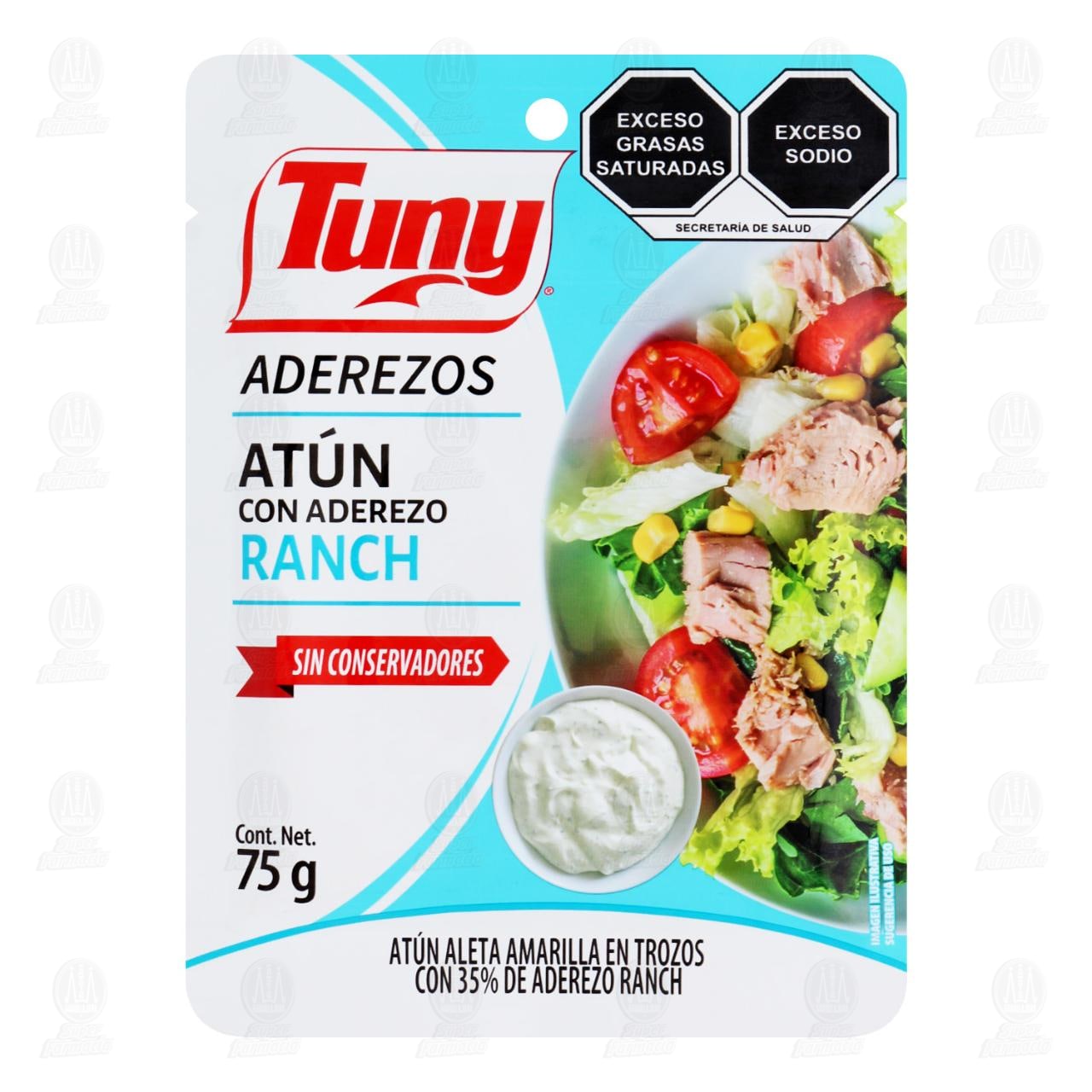 At&uacute;n Tuny Aderezos Aleta Amarilla en Trozos, 75 gr. image number 0