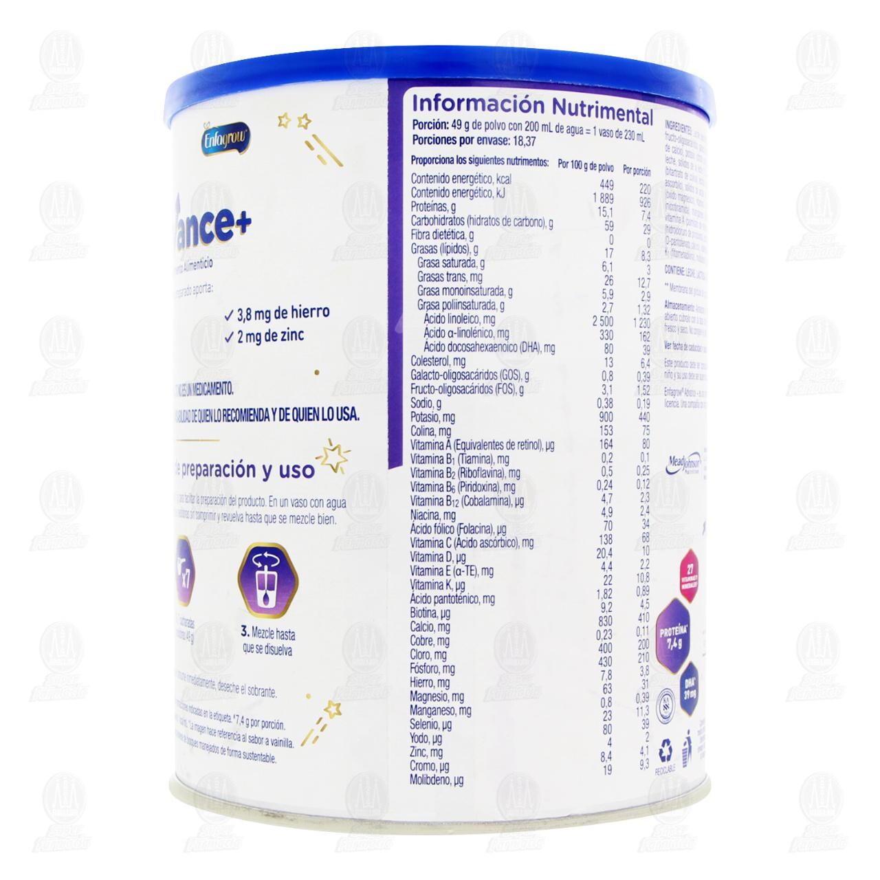 Suplemento Alimenticio Advance Sabor Vainilla, 900 gr. image number 2