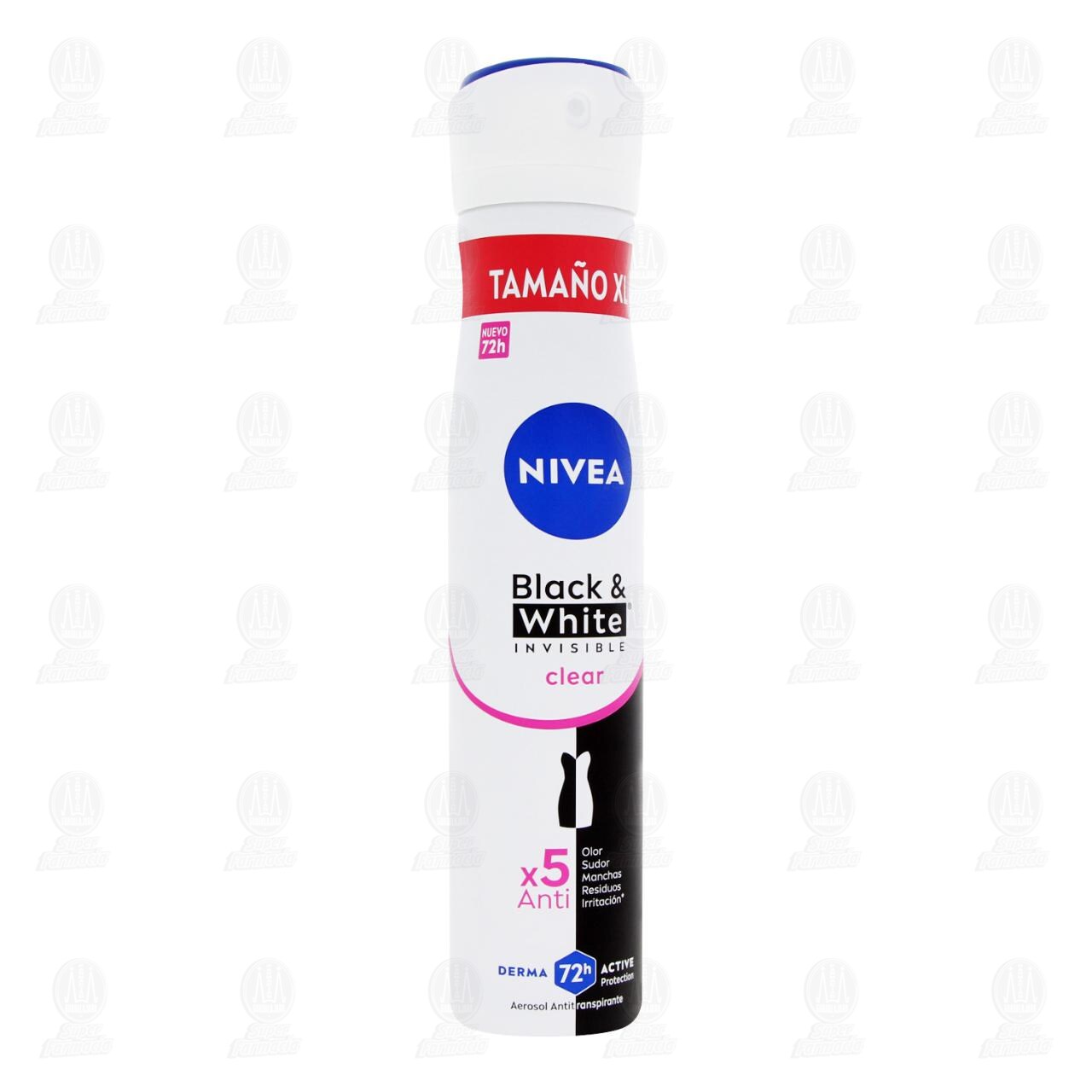 Nivea Desodorante Antitranspirante para Mujer Black & White Invisible Clear en Aerosol XL, 200 ml. image number 0