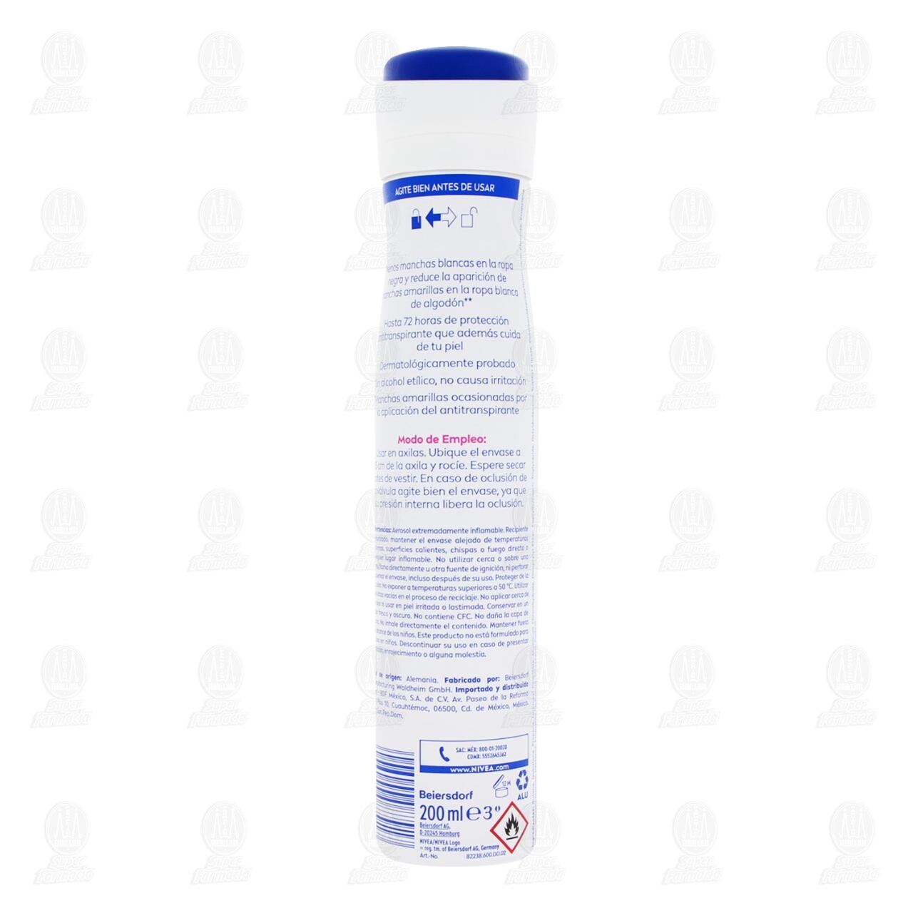 Nivea Desodorante Antitranspirante para Mujer Black & White Invisible Clear en Aerosol XL, 200 ml. image number 2