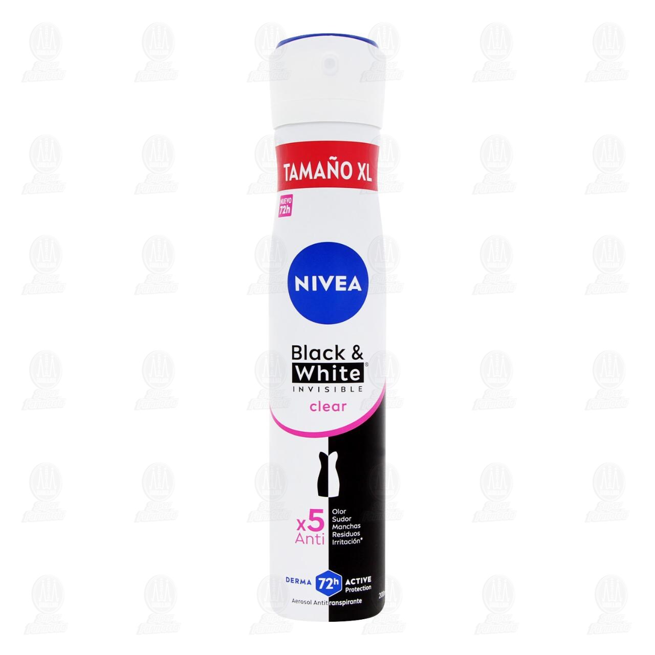 Nivea Desodorante Antitranspirante para Mujer Black & White Invisible Clear en Aerosol XL, 200 ml. image number 1