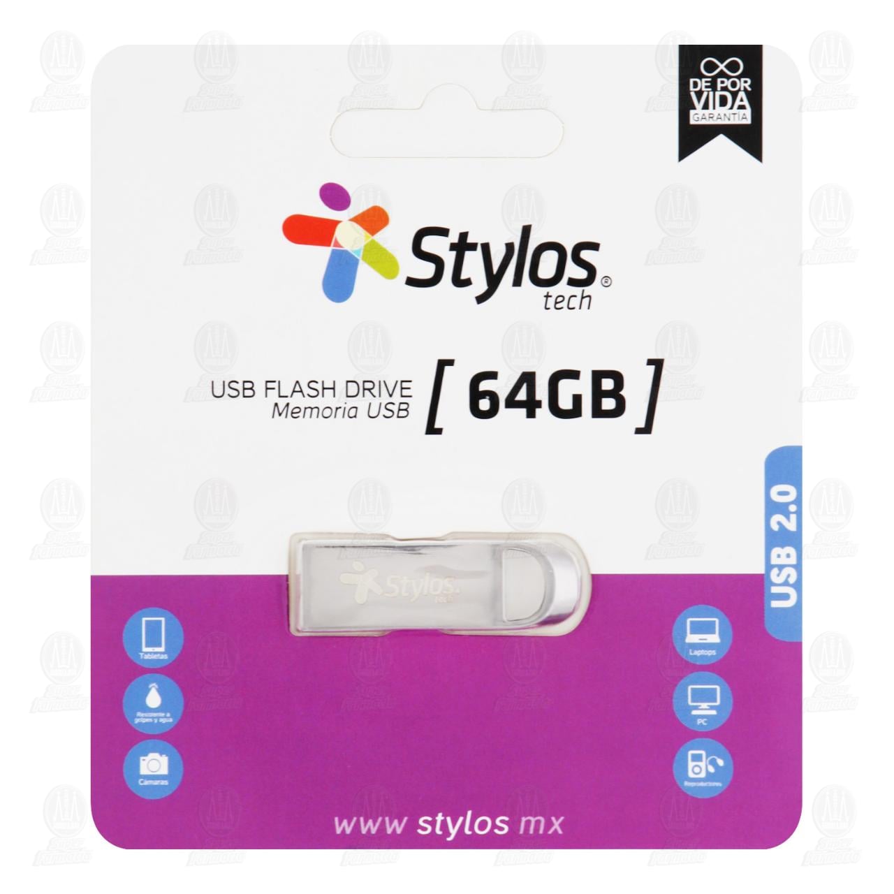 Memoria Stylos Tech USB Flash Drive de 64GB, 1 pz.