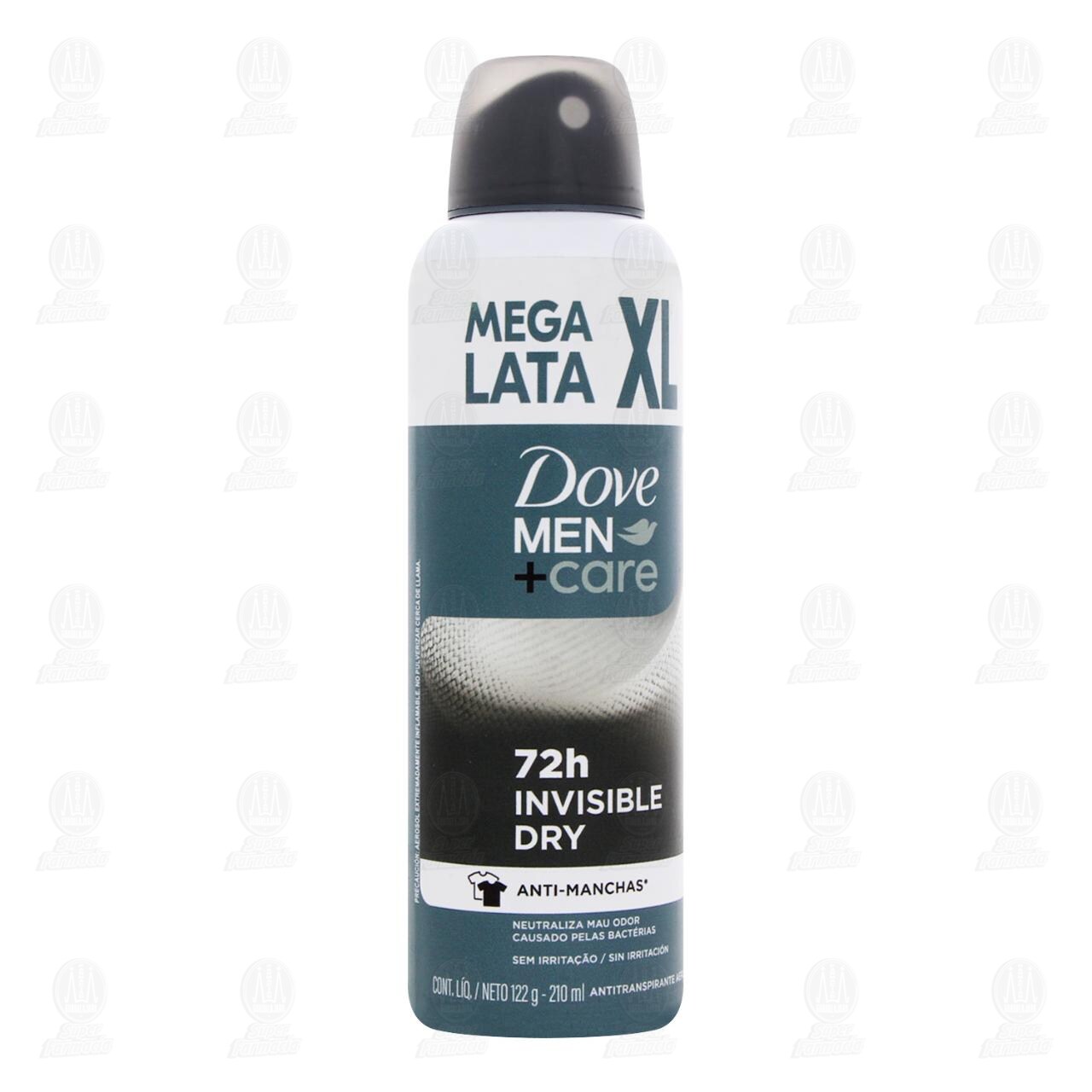 Antitranspirante Dove Men +Care Invisible Dry XL en Aerosol, 210 ml.