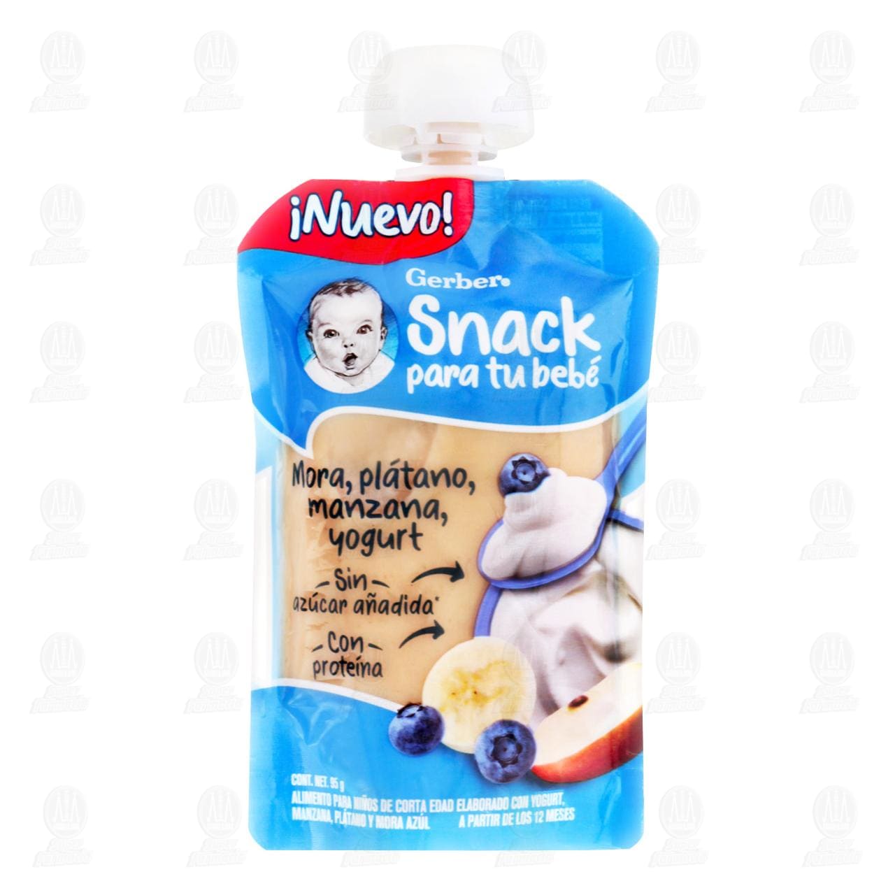 Papilla Gerber Snack de Mora, Plátano, Yogurt y Manzana, 95 gr. image number 0