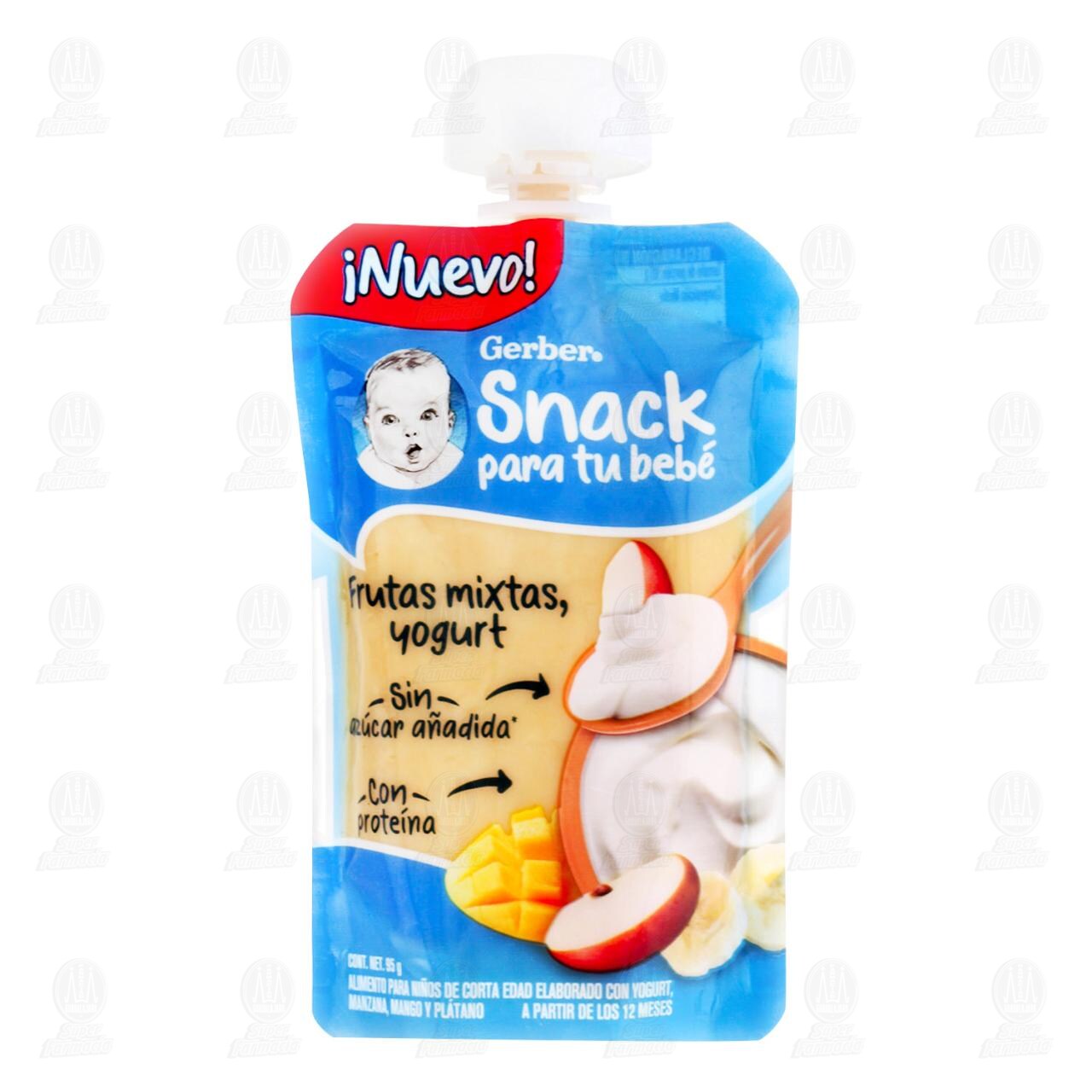 Papilla Gerber Snack de Frutas Mixtas y Yogurt, 95 gr. image number 0