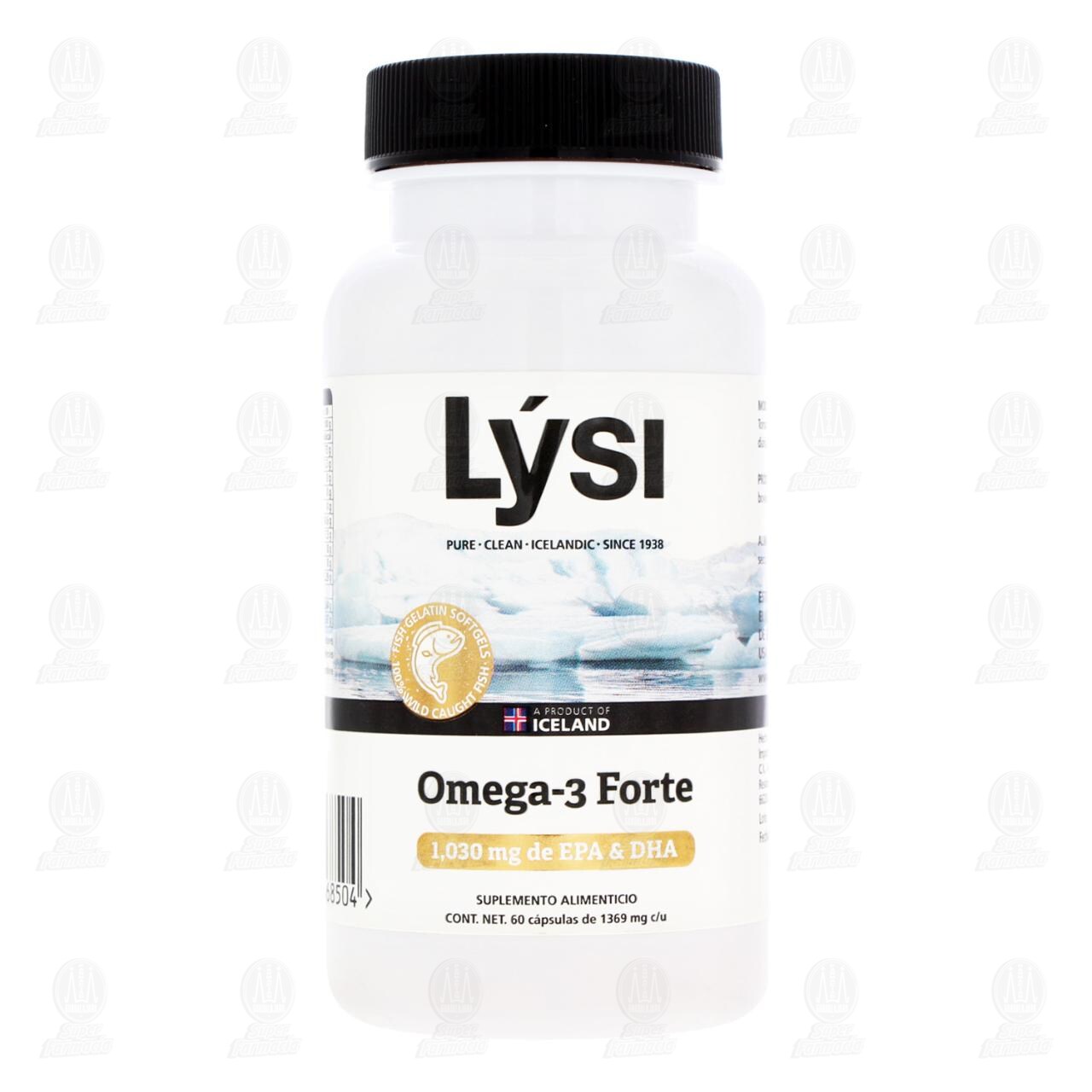 Lysi Omega 3-Forte Suplemento Alimenticio, 60 Cápsulas de 1369 mg c/u. image number 1