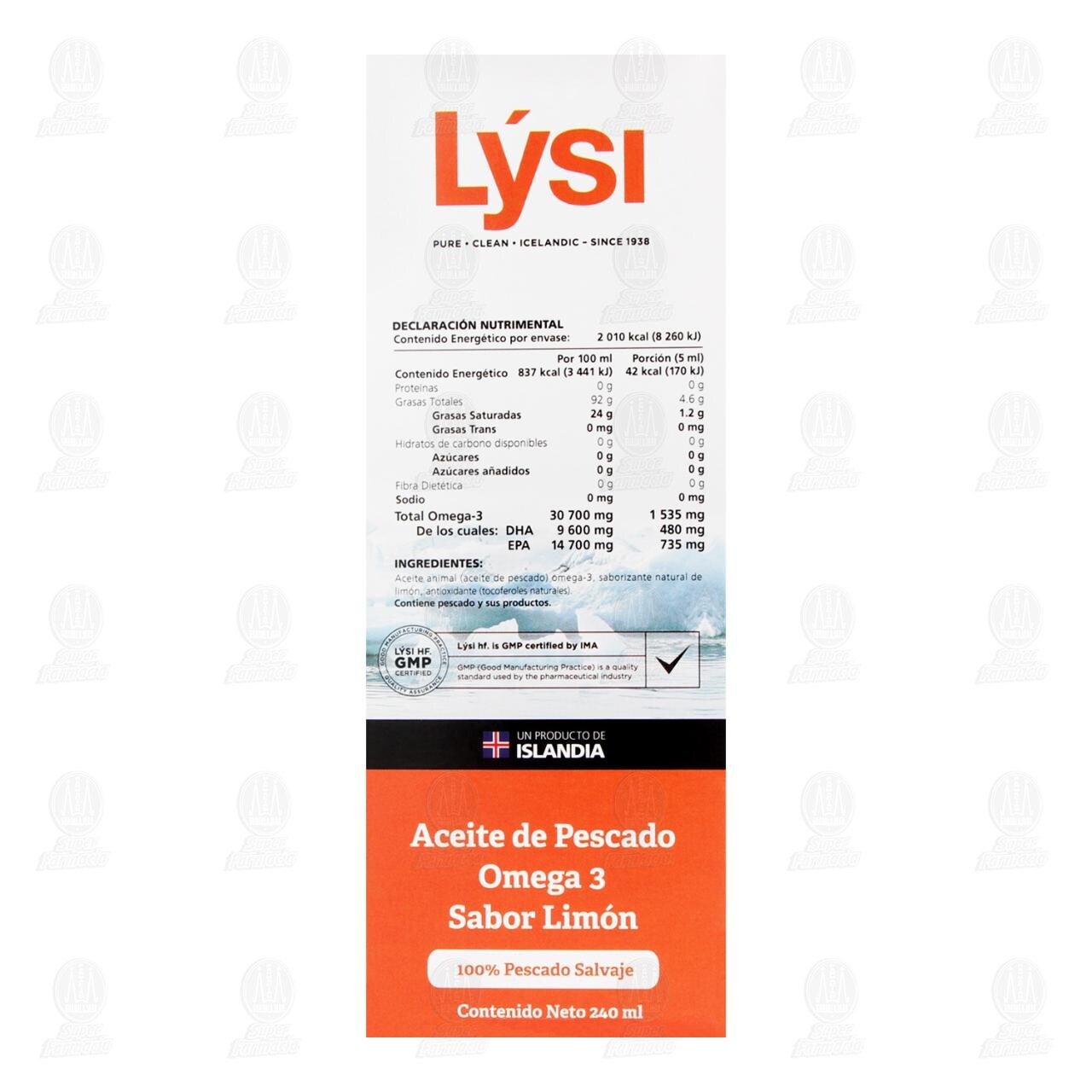 Lýsi Aceite de Pescado Omega 3 Suspensión Sabor Limón, 240 ml. image number 2