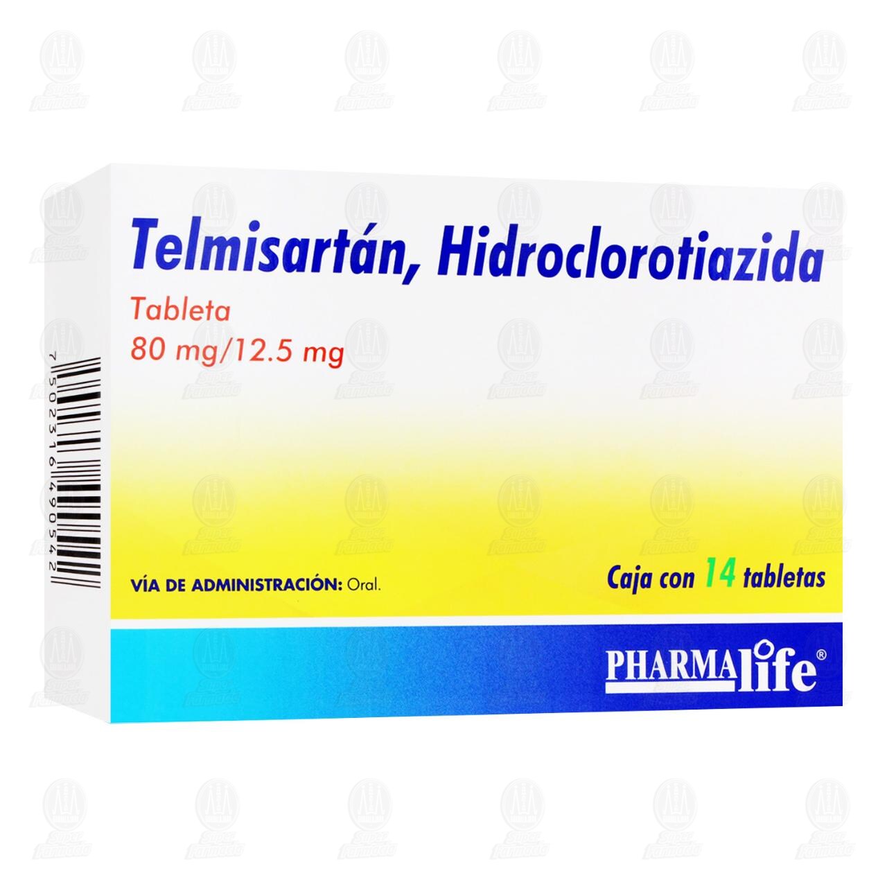 Telmisart&aacute;n/Hidroclorotiazida 80mg/12.5mg, 14 Tabletas Pharmalife. image number 0