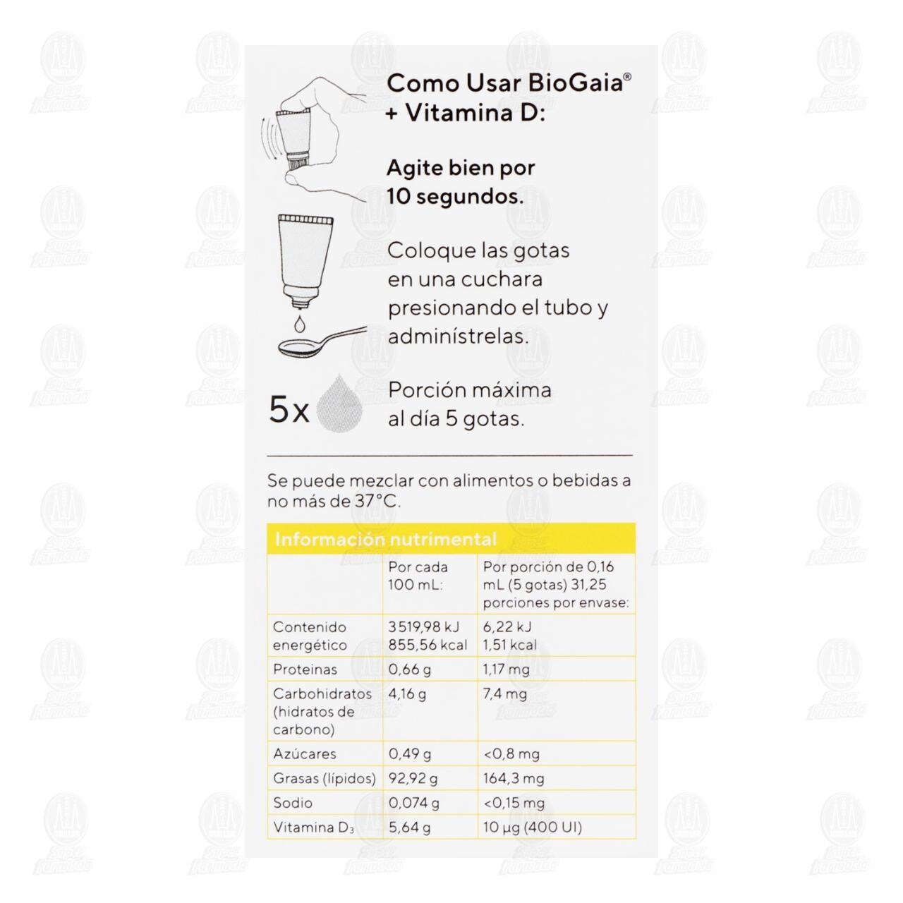 Suplemento Alimenticio BioGaia + Vitamina D en Gotas, 5 ml. image number 2