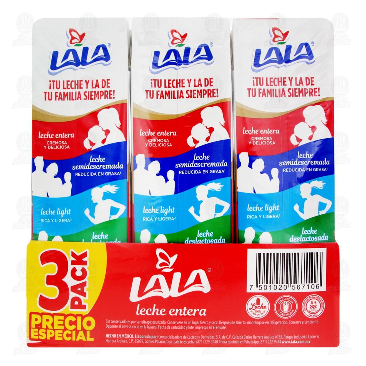 Pack Leche Lala Entera Ultrapasteurizada Precio Especial, 3 pzas. image number 2