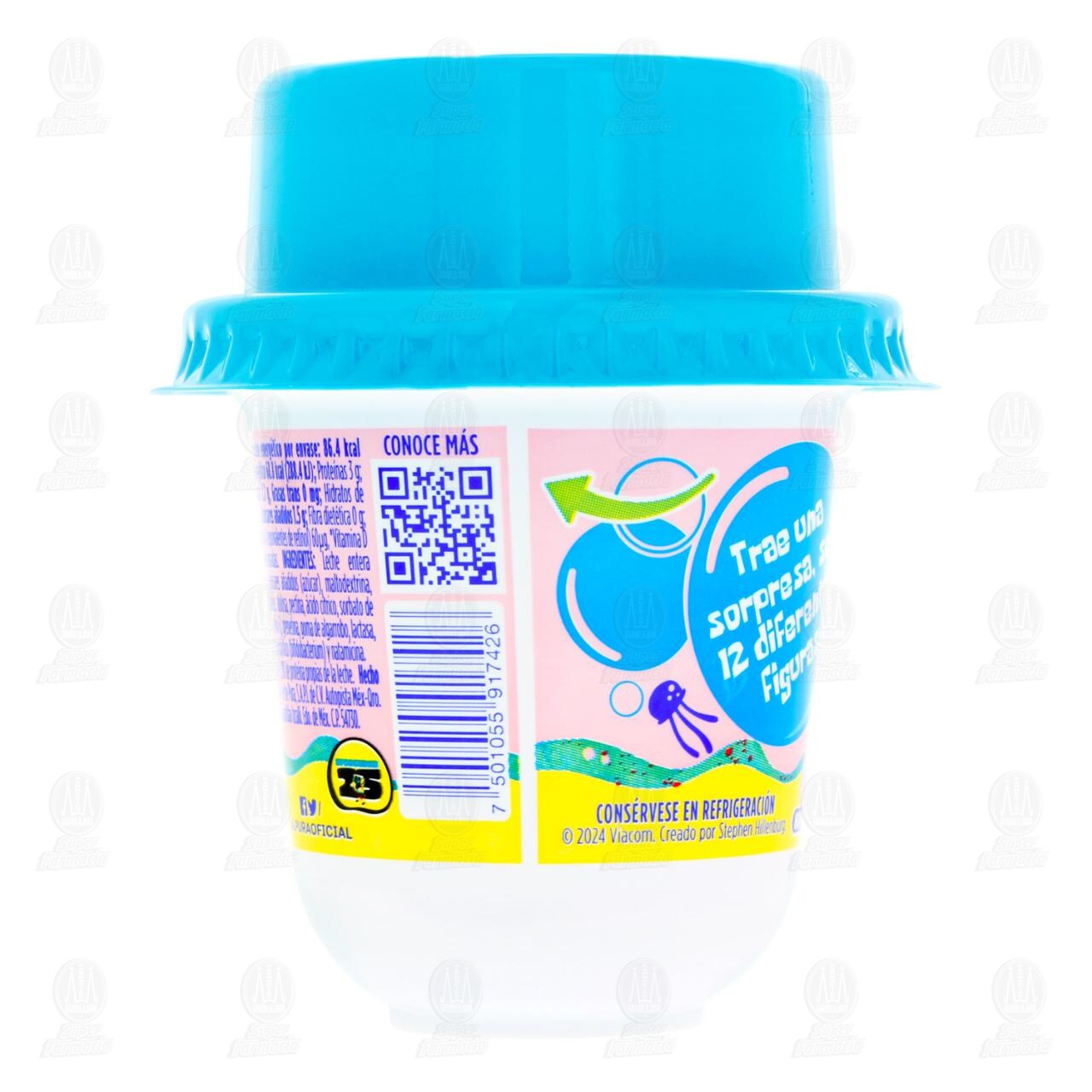 Yoghurt Alpura Toys Sabor Fresa con 1 Juguete Coleccionable de Bob Esponja, 125 gr. image number 2