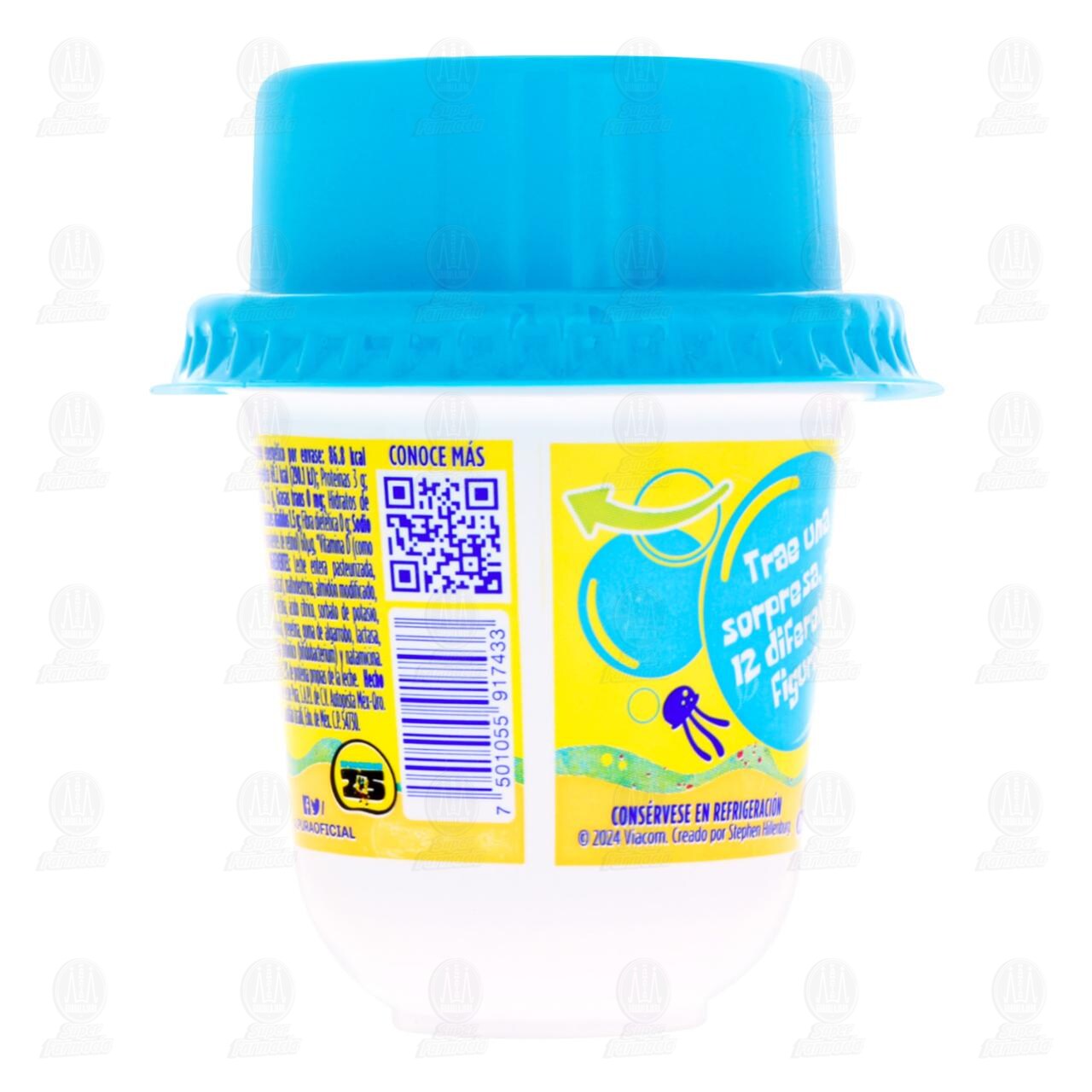 Yoghurt Alpura Toys Sabor Pi&ntilde;a con 1 Juguete Coleccionable de Bob Esponja, 125 gr. image number 2