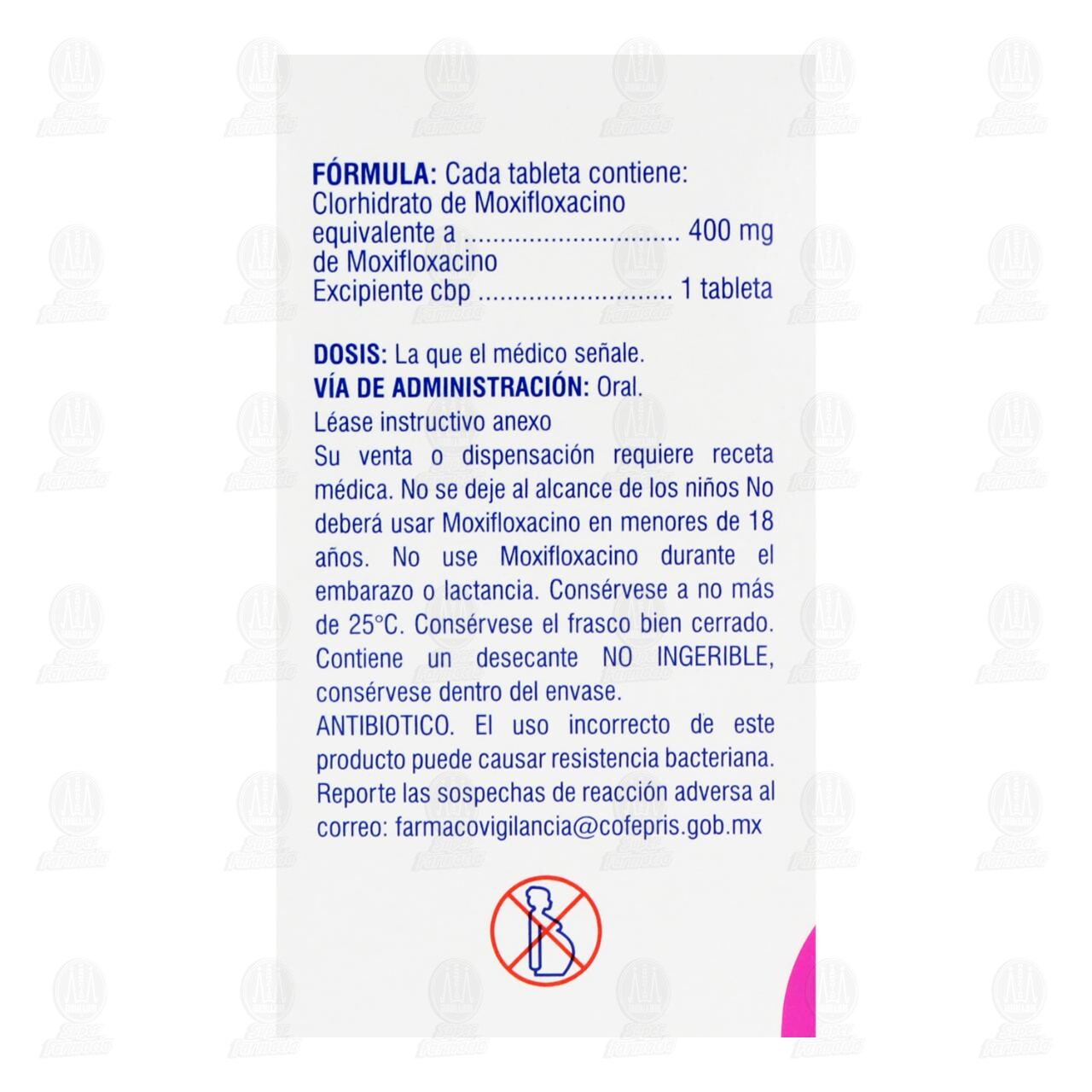 Moxifloxacino 400 mg, 7 Tabletas Pharmalife. image number 2